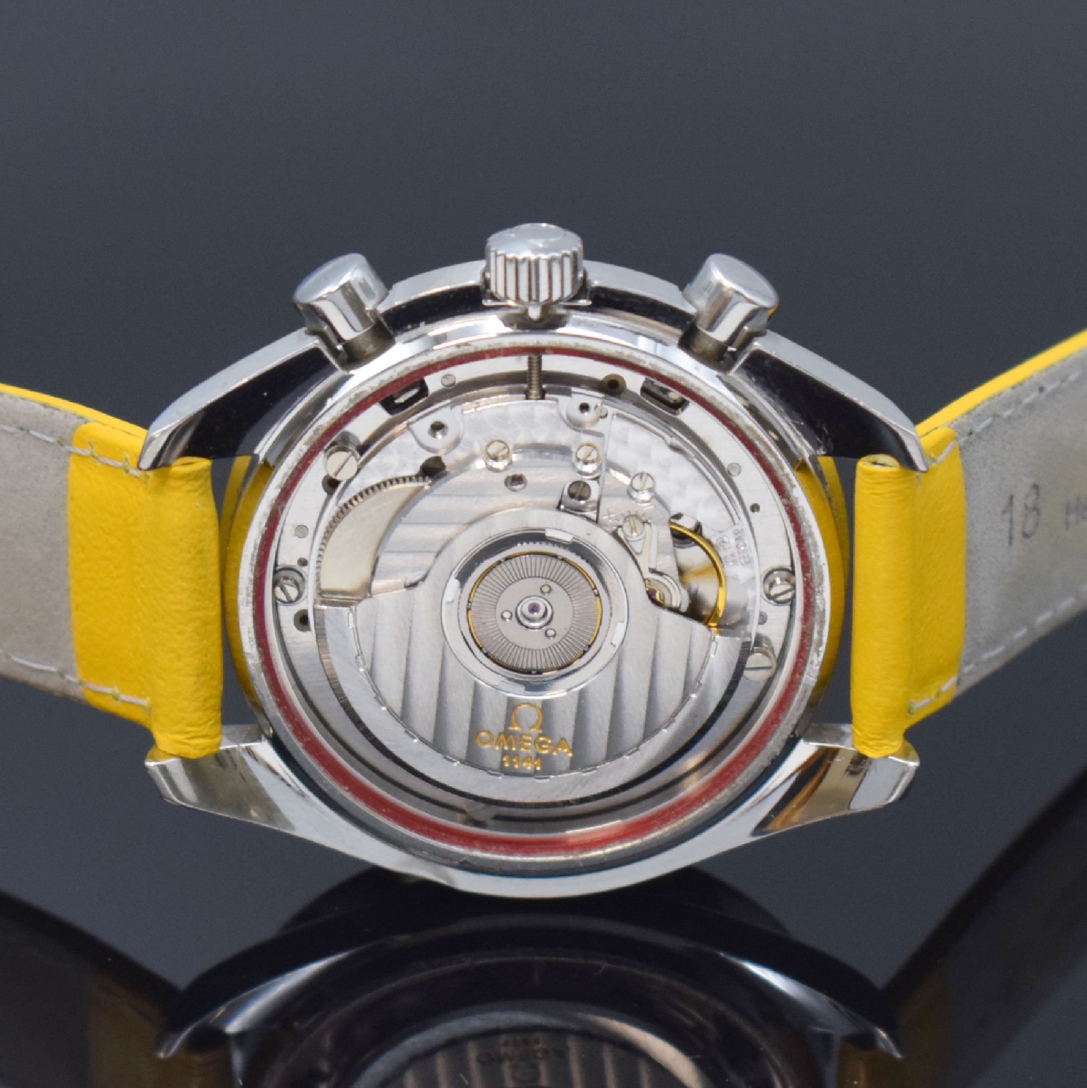Detail e: OMEGA Herrenarmbanduhr Serie Speedmaster Sonderedition Michael Schumacher Referenz 175 0032.1/175 0033.1, Schweiz um 1996, Automatik, Edelstahlgeh. ...