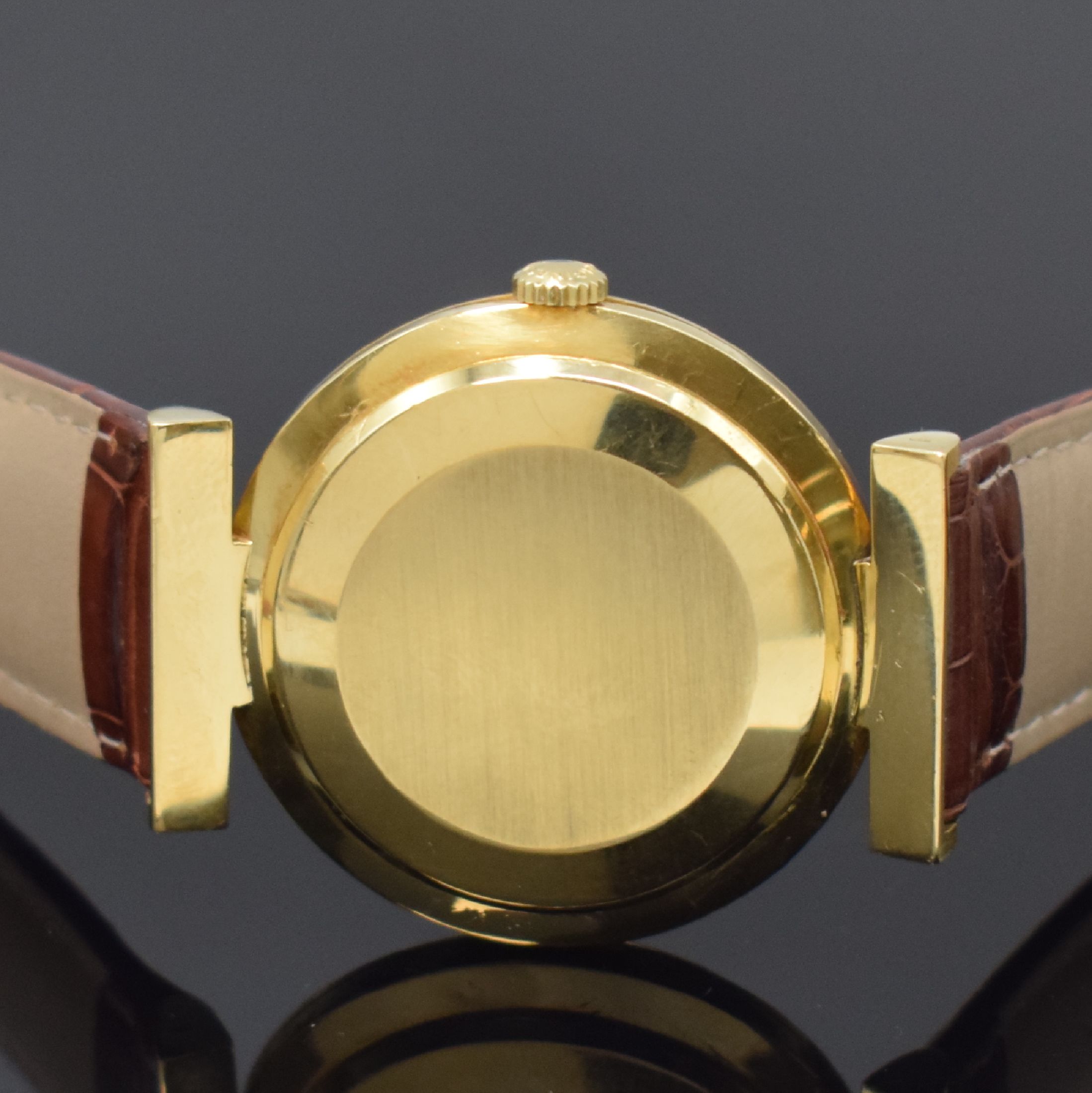 Detail c: LONGINES Herrenarmbanduhr in GG 750/000 Referenz 7003 1, Schweiz um 1960, Automatik, Boden u. Glasrand aufgedr., vers. Zifferbl. m. aufges. Indizes, ...