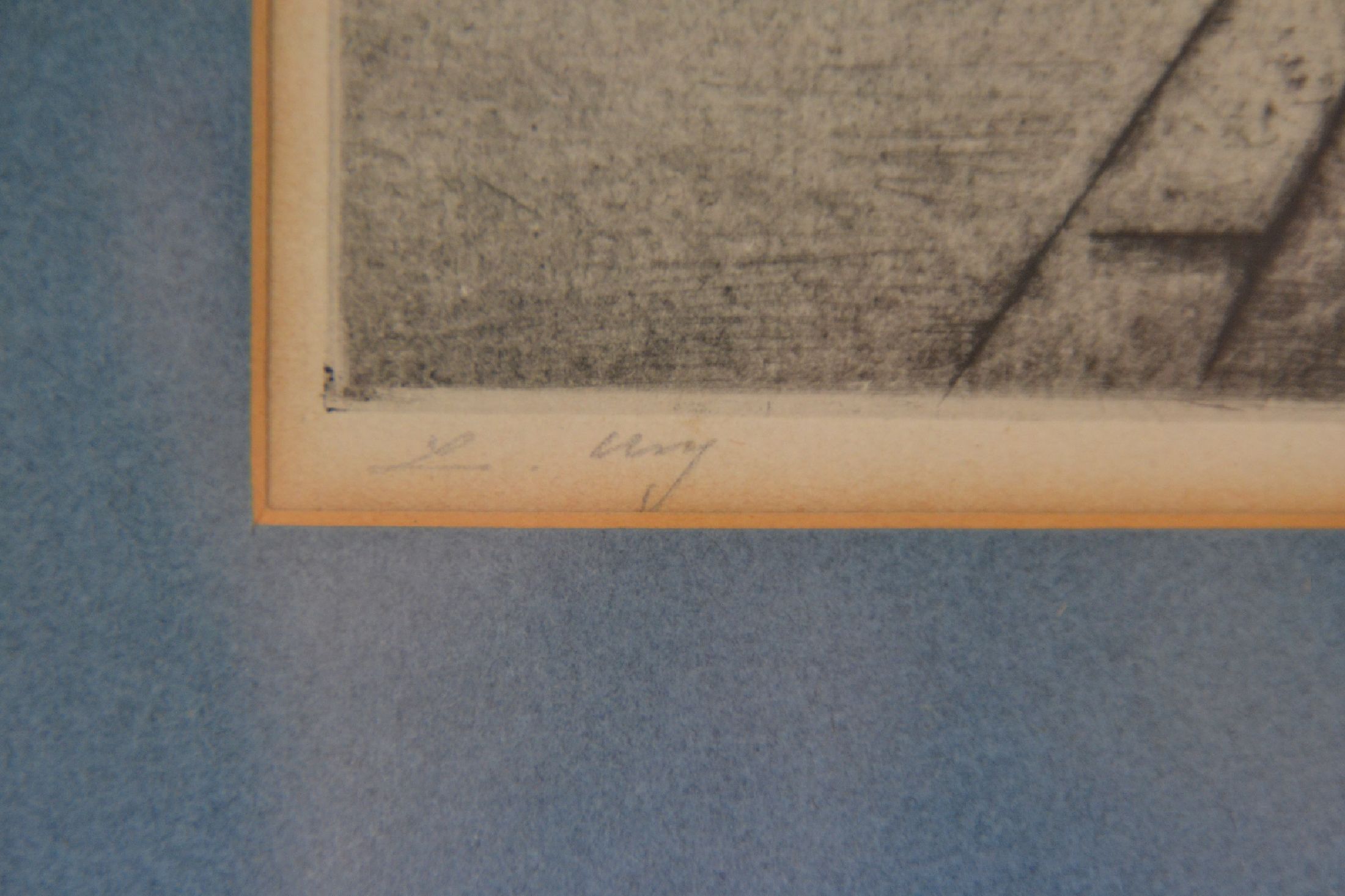 Detail b: Lesser Ury, 1861 Birnbaum Provinz Posen-1931 Berlin, Spaziergänger im Regen, Szene aus Berlin, Radierung, links unten sign. L.Ury, ca. 24.5x14.5cm, ...