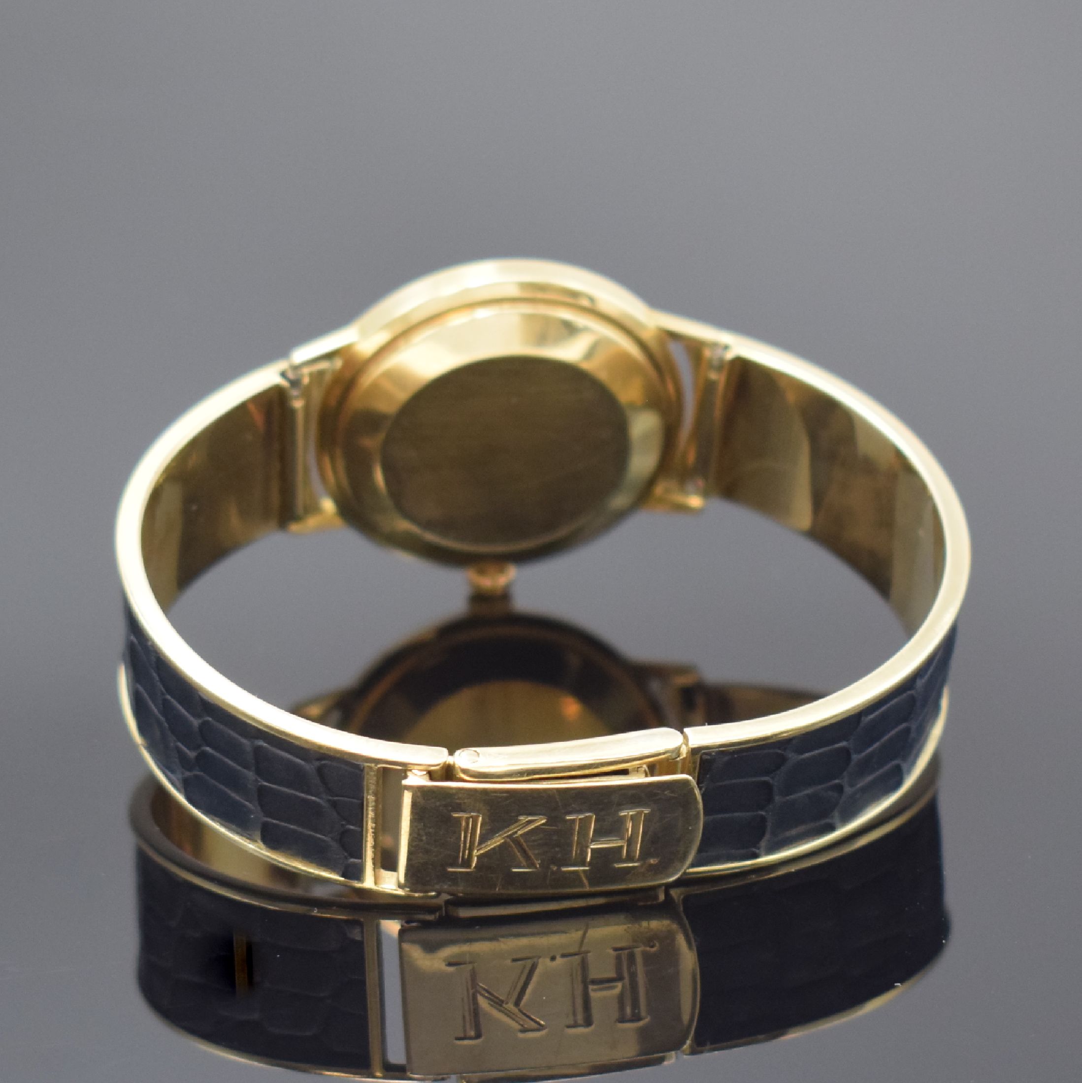 Detail b: MATHEY TISSOT Armbanduhr UHF MATISSONIC in GG GG 585/000 an GG 585/000 Goldspange, Automatik, Schweiz 1970er Jahre, Monocogue- Geh., silb. Zifferbl. ...