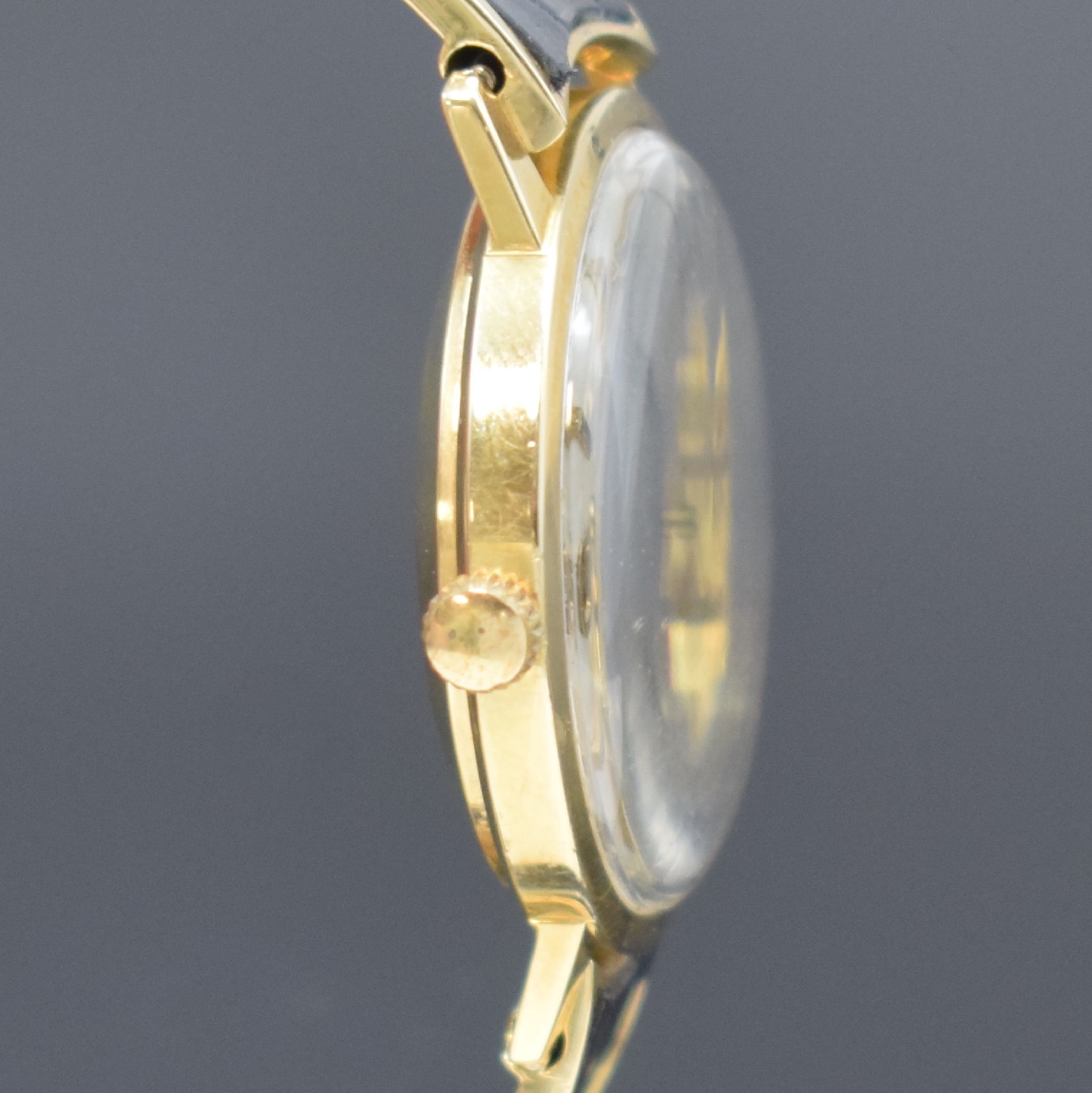 Detail d: MATHEY TISSOT Armbanduhr UHF MATISSONIC in GG GG 585/000 an GG 585/000 Goldspange, Automatik, Schweiz 1970er Jahre, Monocogue- Geh., silb. Zifferbl. ...