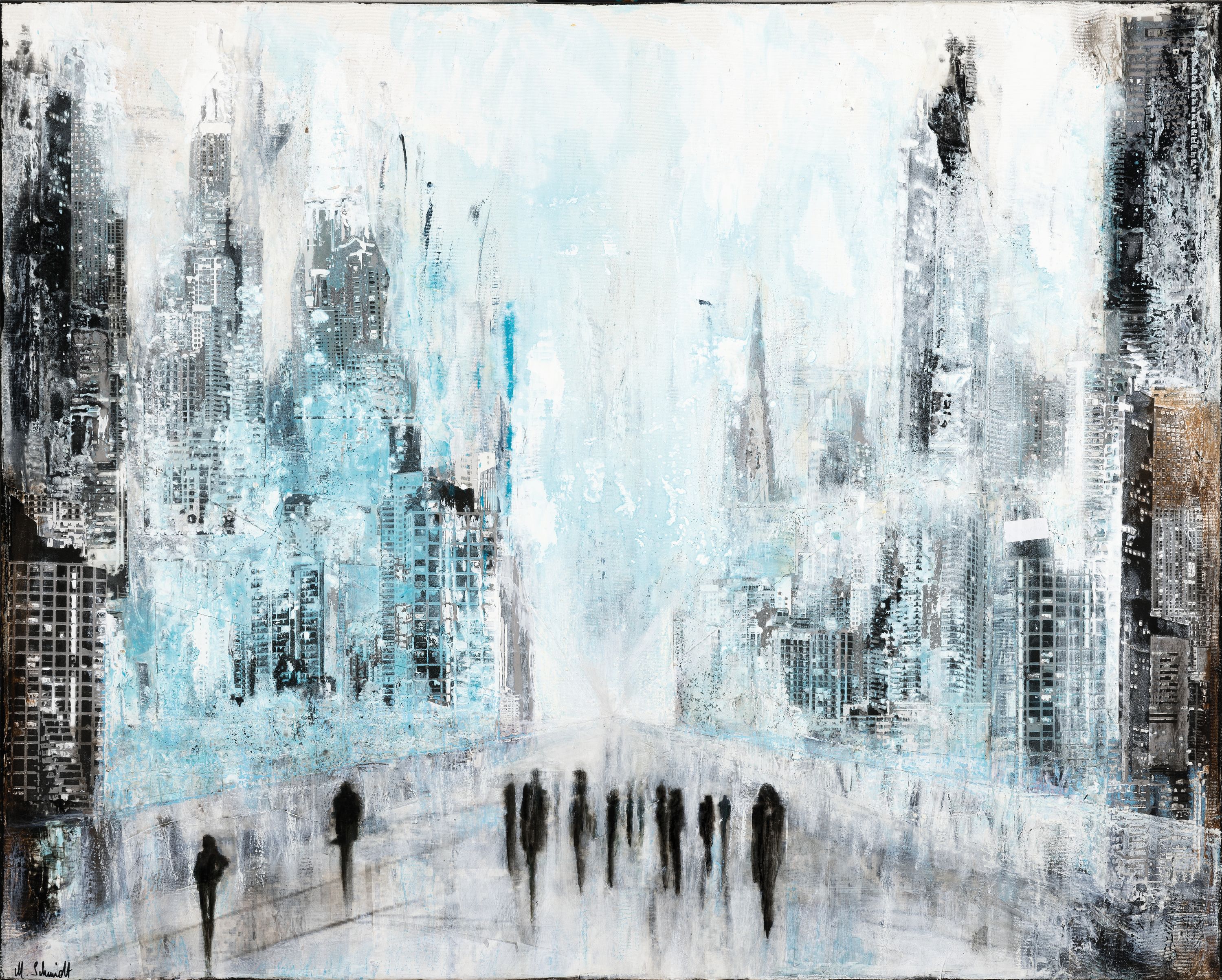 Detail k: Marion Schmidt, geb. 1963 Eschwege, "New York", Acryl/Lwd, links unten sign., ca. 100x80 cm