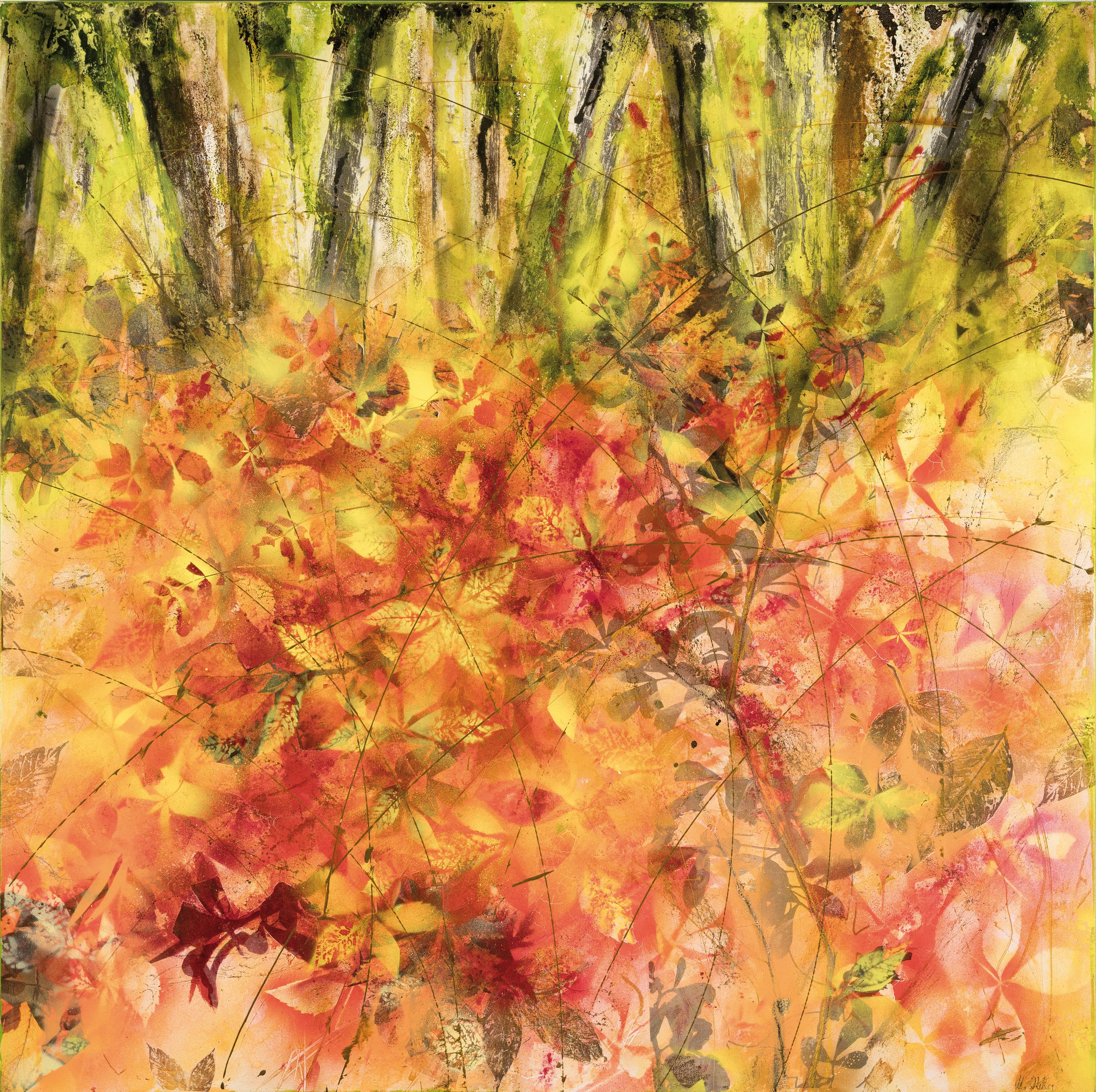 Marion Schmidt, geb. 1963 Eschwege, "Wilder Wein", sign., Acryl/Lwd, ca.100x100 cm