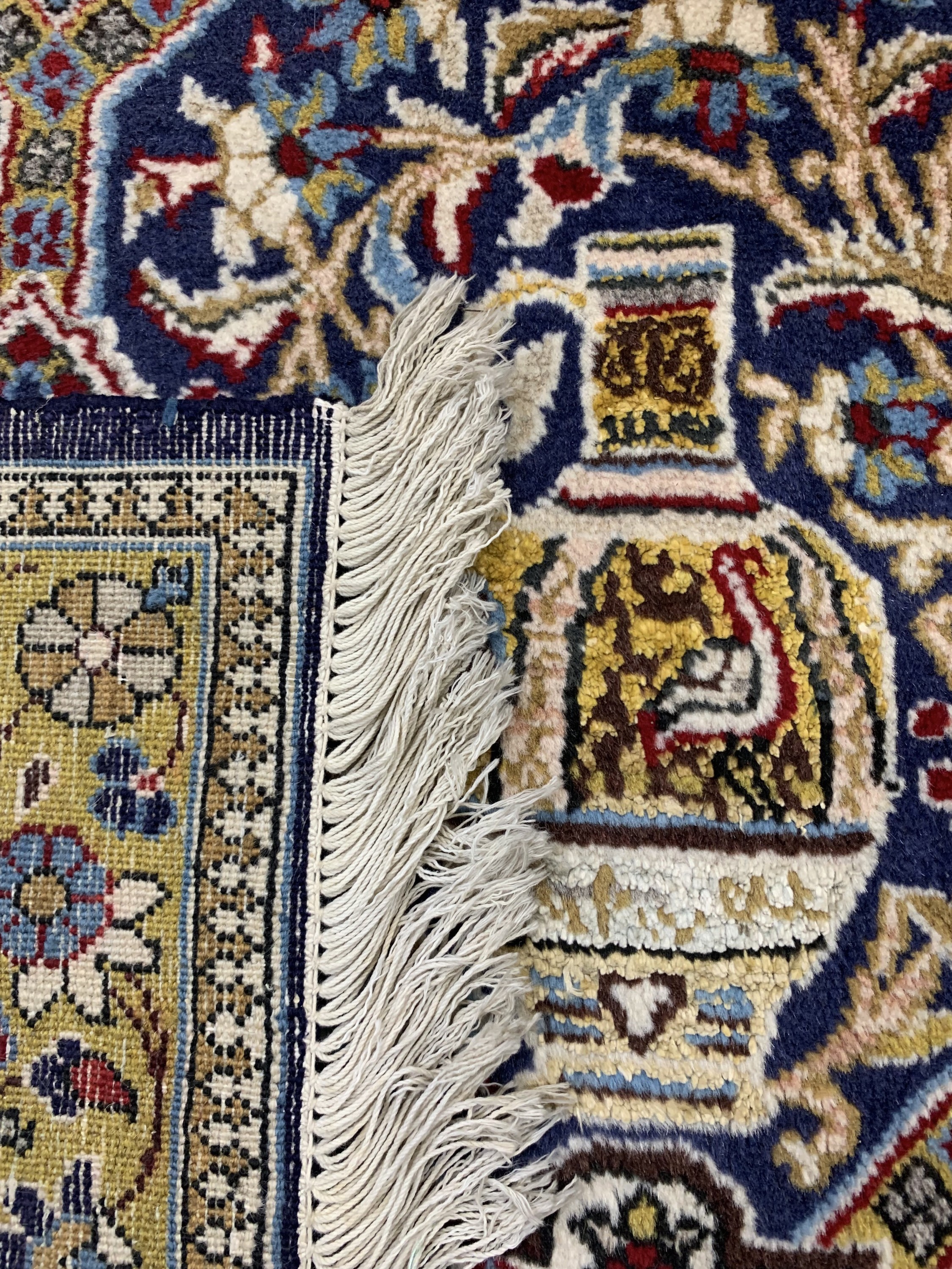 Detail e: Ghom alt, Persien, um 1960, Wolle mit Seide, ca. 340 x 222 cm, EHZ: 3