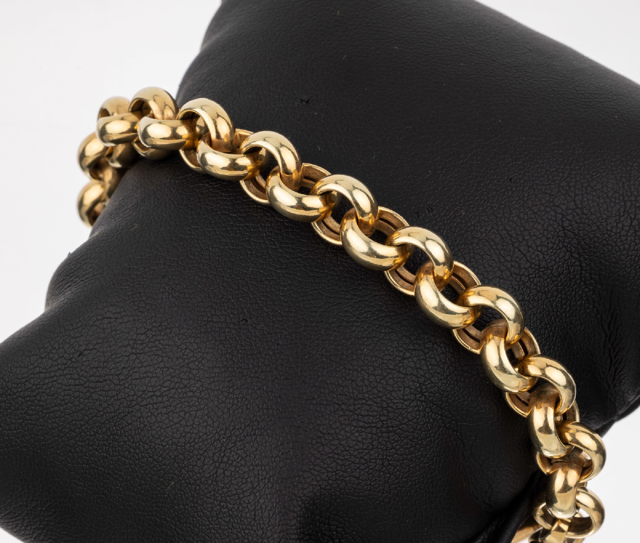 14 kt Gold Armband, ca. 27.5 g, GG 585/000,L. ca. 19.5 cm, gr. Federringschließe