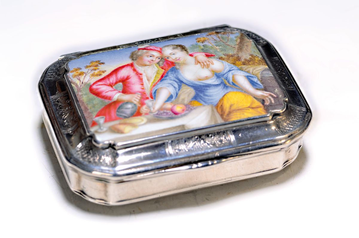 Schnupftabakdose Tabatière, deutsch, Augsburg, 1760er Jahre, Silber, innen vergoldet, Meistermarke Johann Christoph Stenglein Augsburg, fein ...