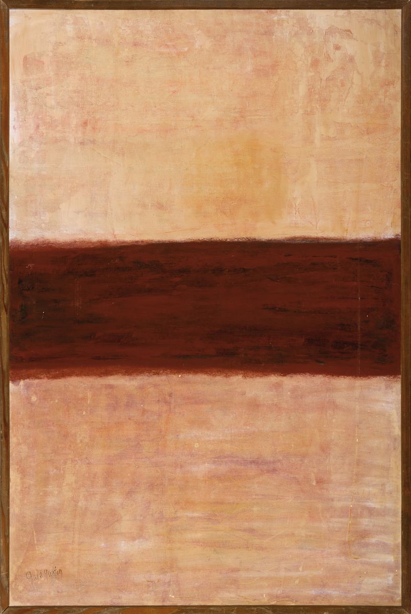 Detail m: Gaston Galé, geb. 1978, zeitgen. belgischer Künstler, 2 Arbeiten: Kompositionen in Braun, 1x Acryl auf Platte, li. u. sign., ca. 120x 60cm; 1x ...