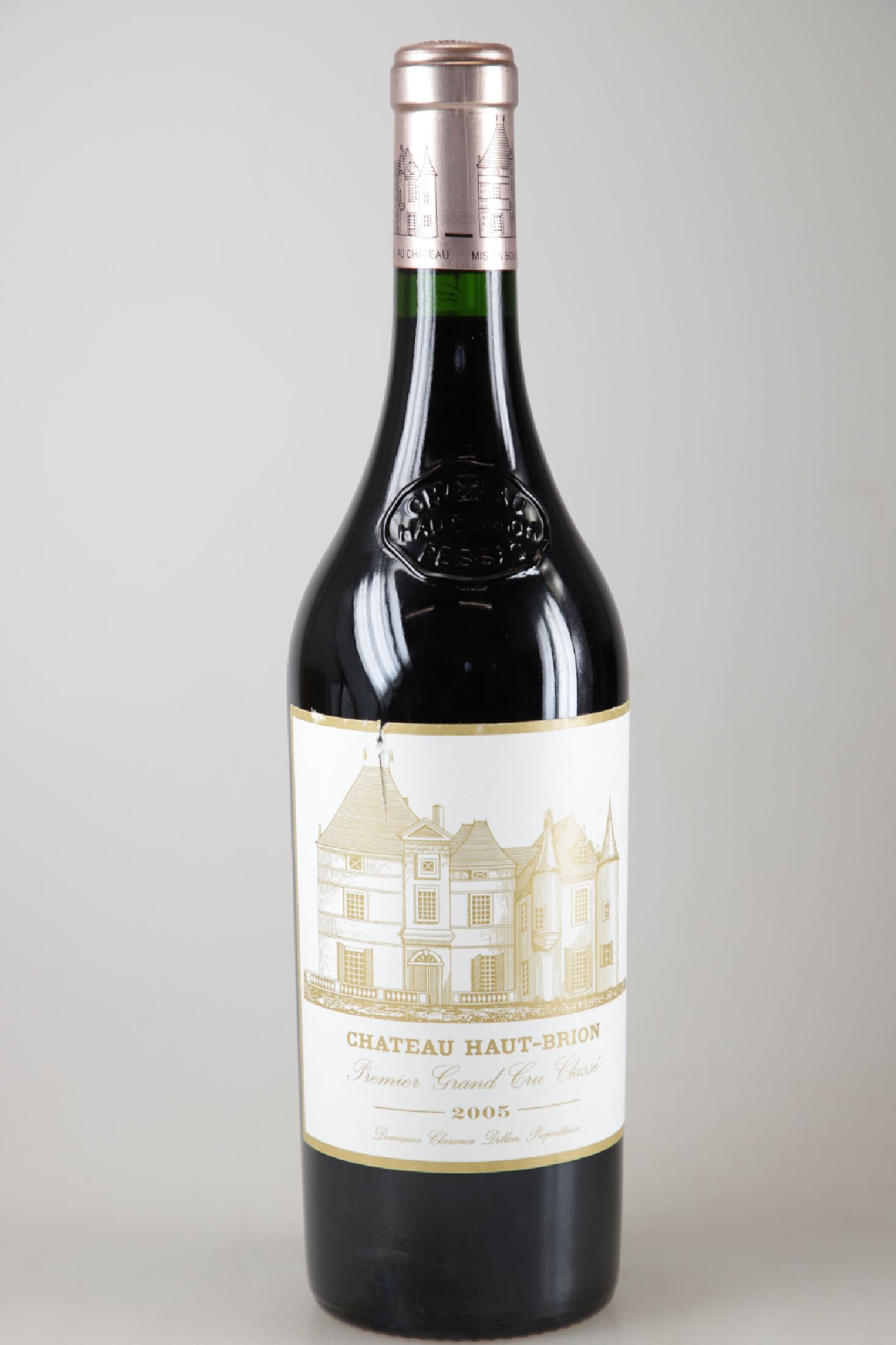 1 Flasche 2005 Chateau Haut-Brion, Pessac -Leognan, Grand Cru classe, ca. 75cl, 14% Vol., Etikett l. eingerissen,