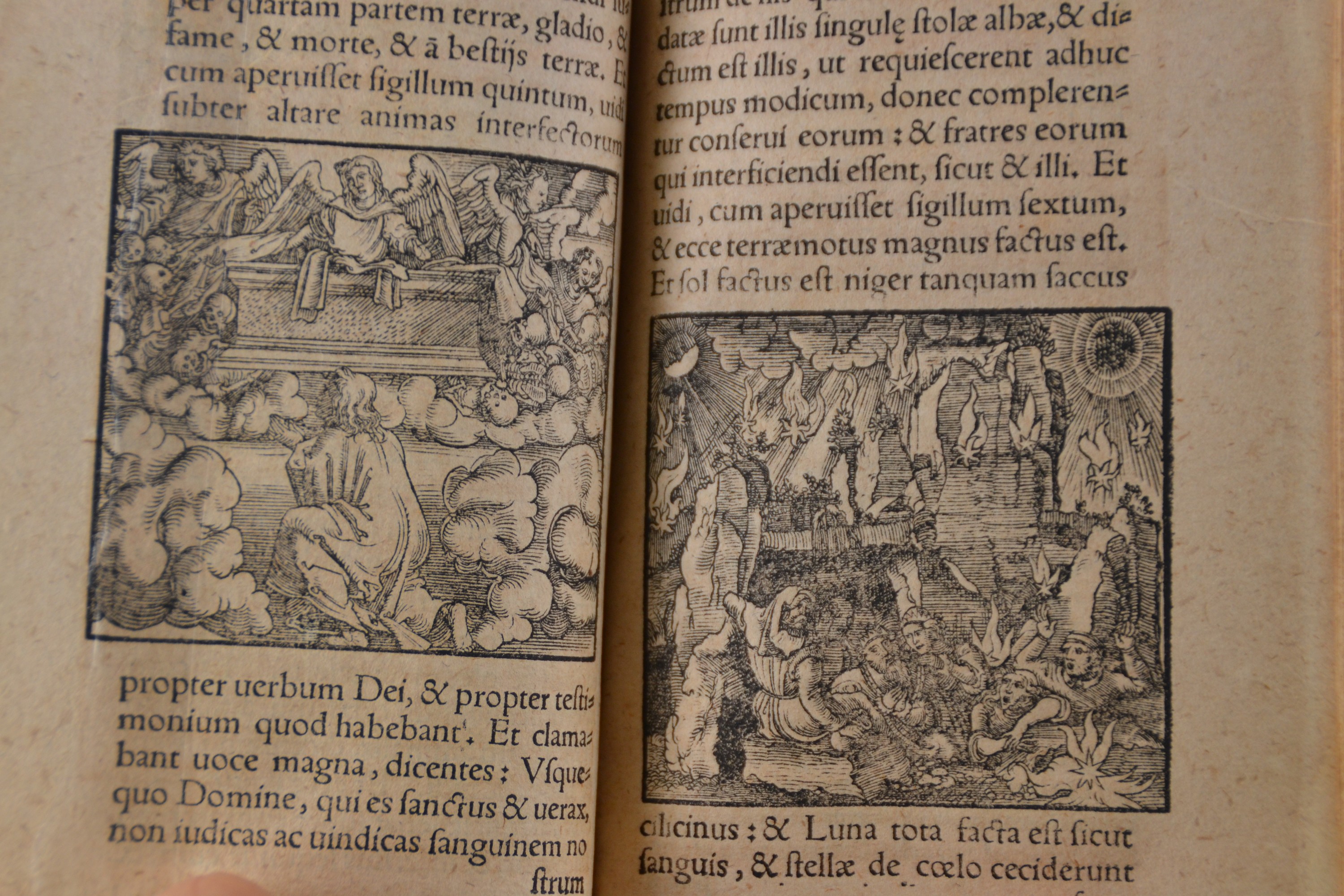 Detail a: David Chyträus (1531-1600): Explicatio Apocalypsis Ioannis, Wittenberg, Johann Krafft 1564, 446 S., geprägter Ledereinband mit Paar Schließen, 25 ...