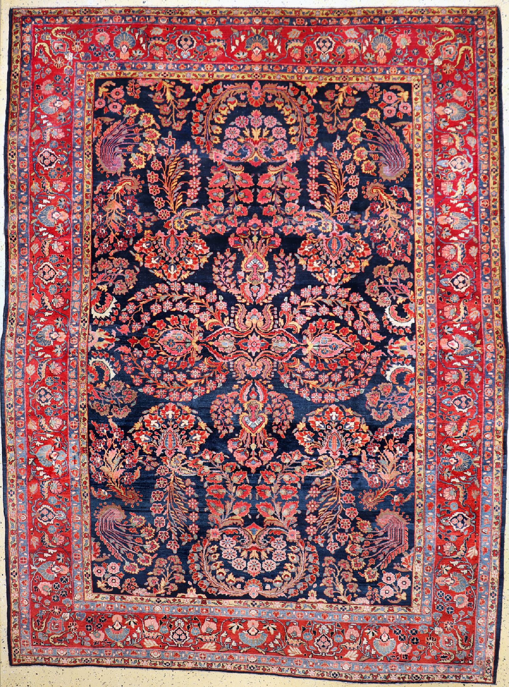 Sarogh "Mohajeran"antik, Persien, um 1900, Korkwolle auf Baumwolle, ca. 362 x 275 cm, EHZ: 2
