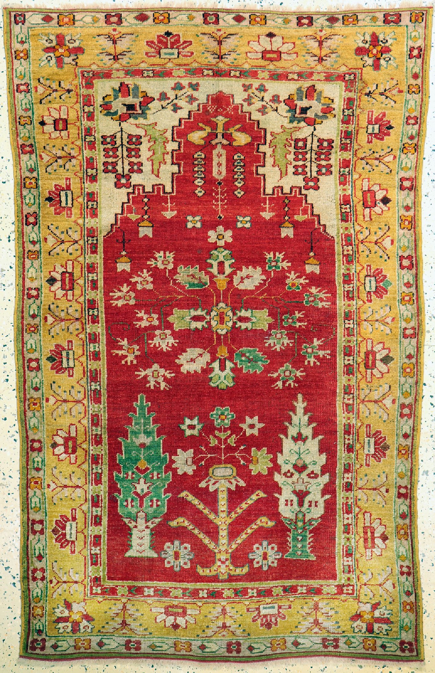 Antiker Uschak, Türkei, um 1900, Wolle auf Wolle, ca. 177 x 115 cm, EHZ: 2