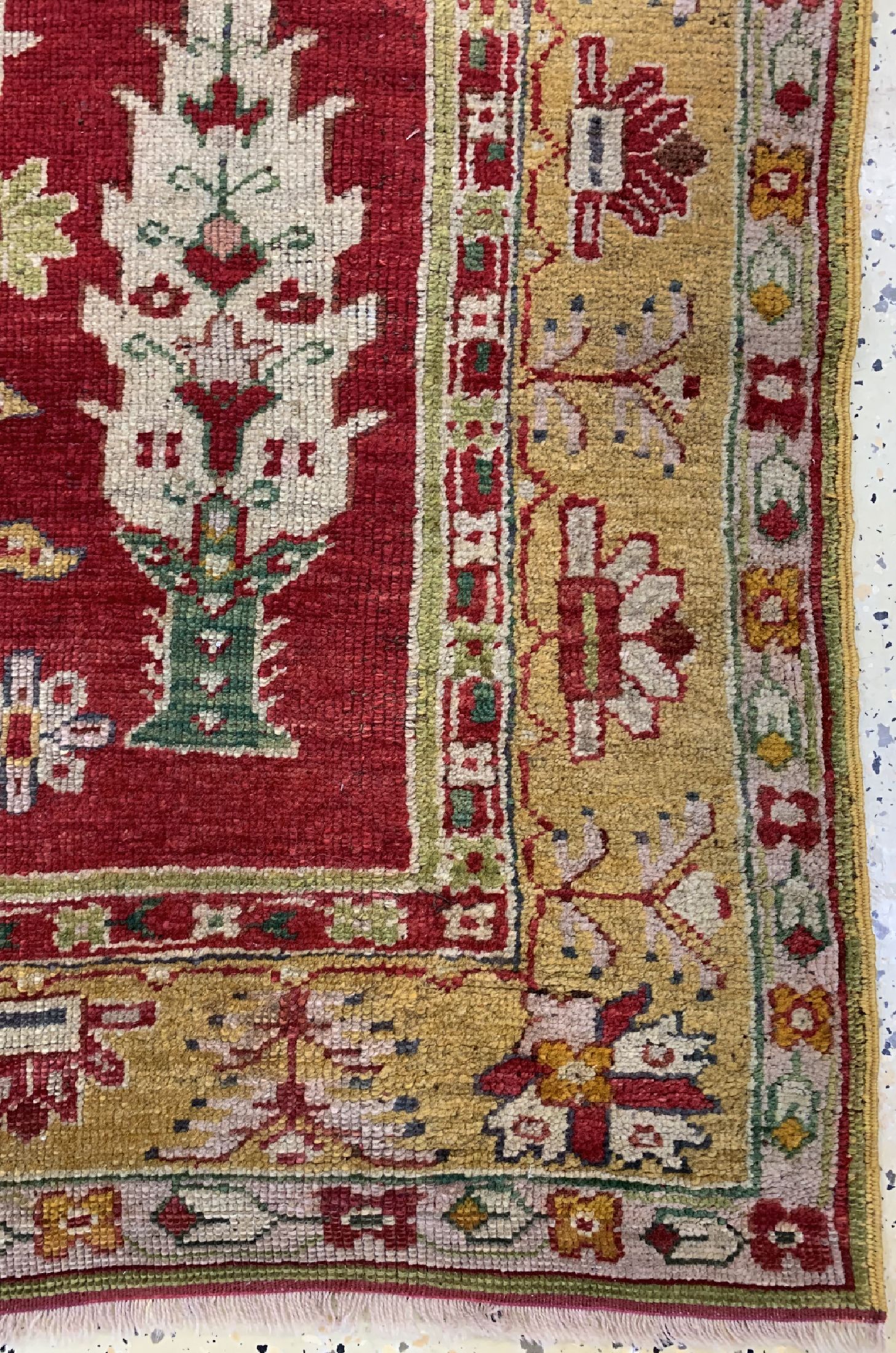 Detail a: Antiker Uschak, Türkei, um 1900, Wolle auf Wolle, ca. 177 x 115 cm, EHZ: 2