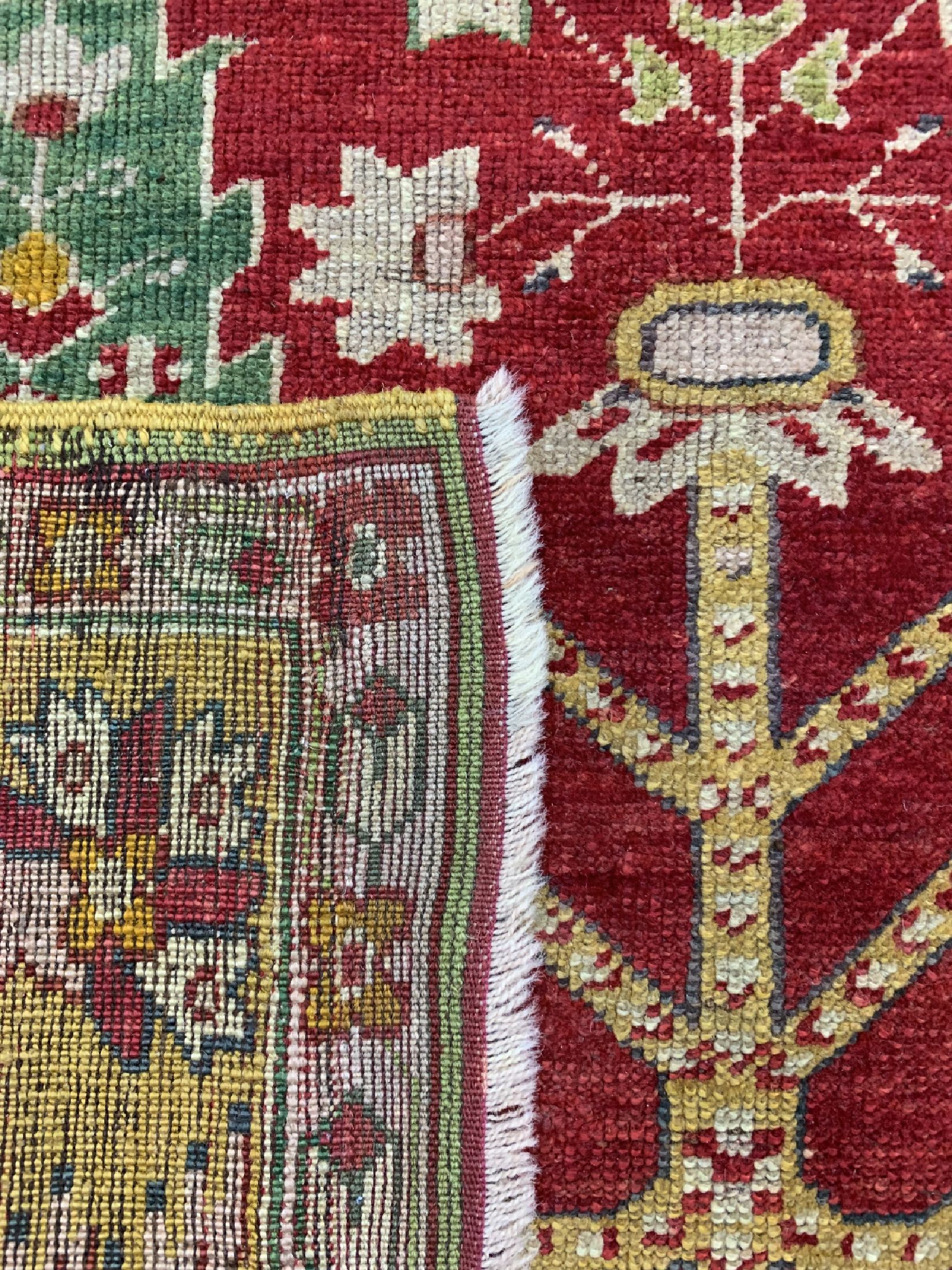 Detail e: Antiker Uschak, Türkei, um 1900, Wolle auf Wolle, ca. 177 x 115 cm, EHZ: 2