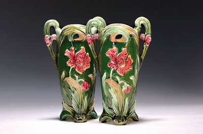 Image 26731223 - Paar Vasen, Eichwald, um 1900, Jugendstil