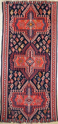 Image 26731238 - Kuba Kilim antique, Caucasus, around 1900, wool on wool, approx. 340 x 160 cm, condition:2-3. Antique, old and decorative collector Orientalrugs, Carpets, Textiles and Flatweaves