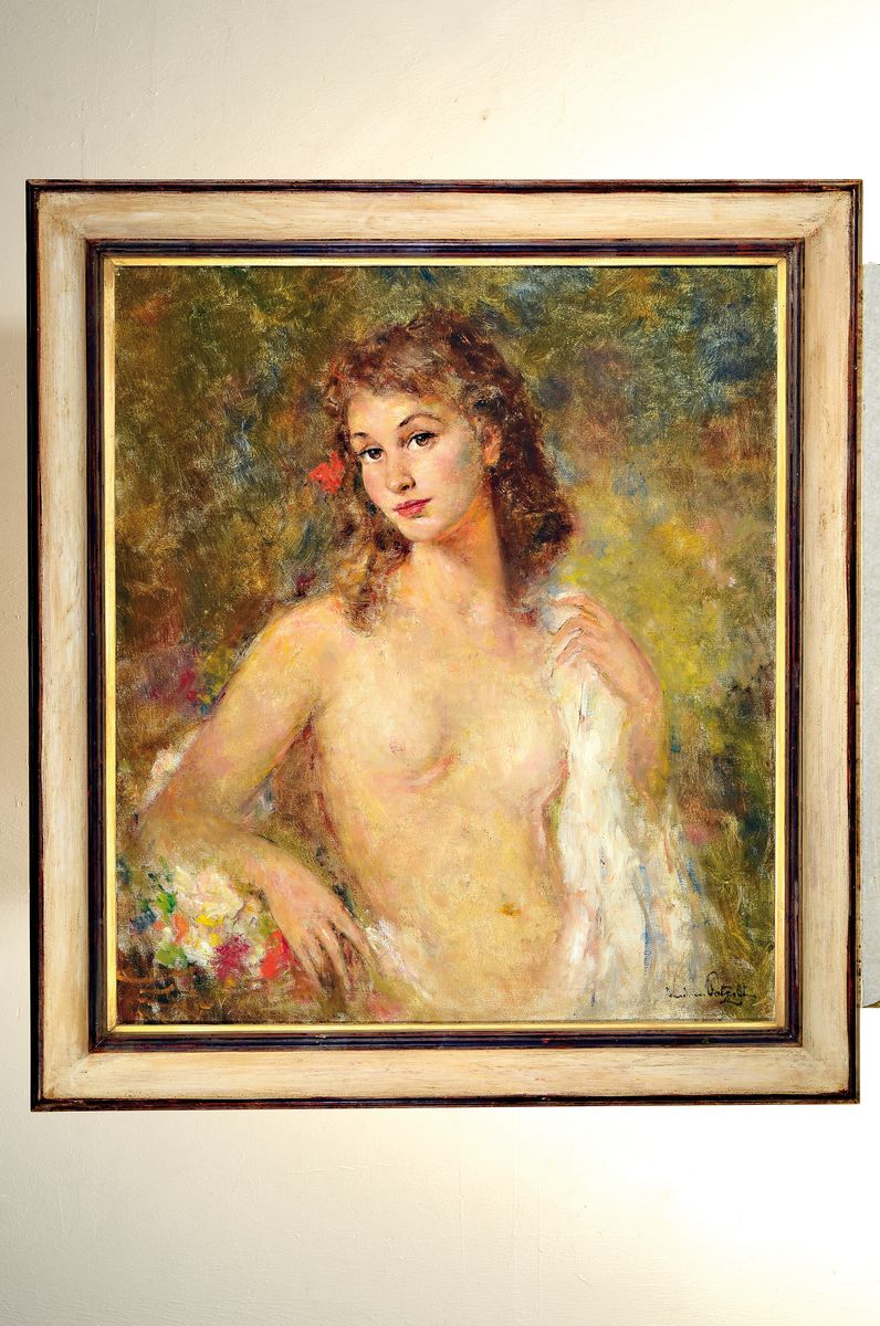 Detail k: Andreas Patzelt, 1896-1980 Wien, Halbakt einer jungen Frau, Öl/Malkarton, re. unten signiert, ca. 82x72cm, R. ca. 96x86cm