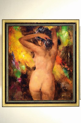 26731884k - Christian Jereczek, 1935 Berlin-2003, nude back, oil/canvas, signed lower right, approx. 80x70cm, frame approx. 92x82cm
