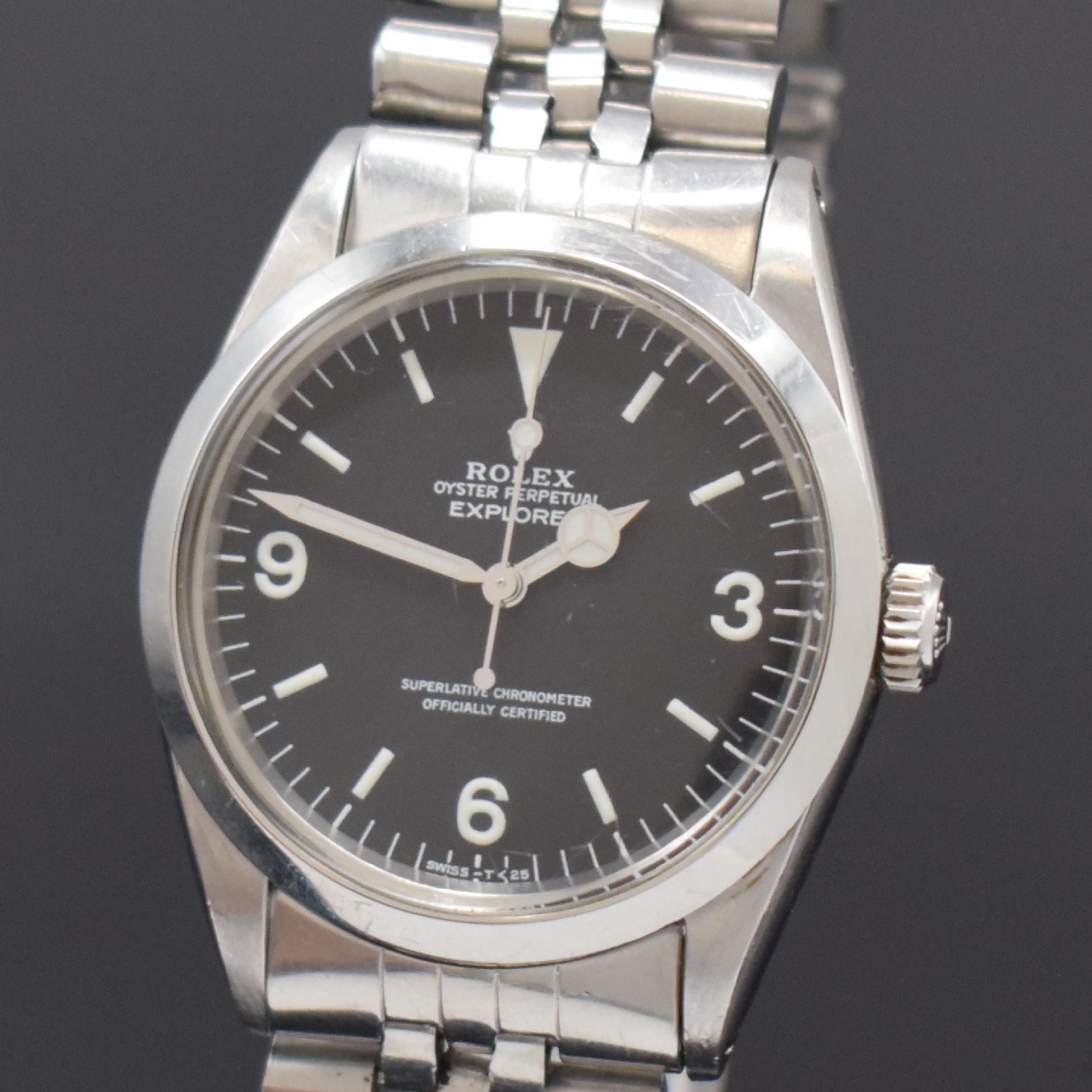 Detail a: ROLEX seltene Herrenarmbanduhr Oyster Perpetual Explorer Referenz 1016, Automatik, Schweiz lt. Bodenstempel 1. Quartal 1965, Edelstahlgeh. inkl. ...