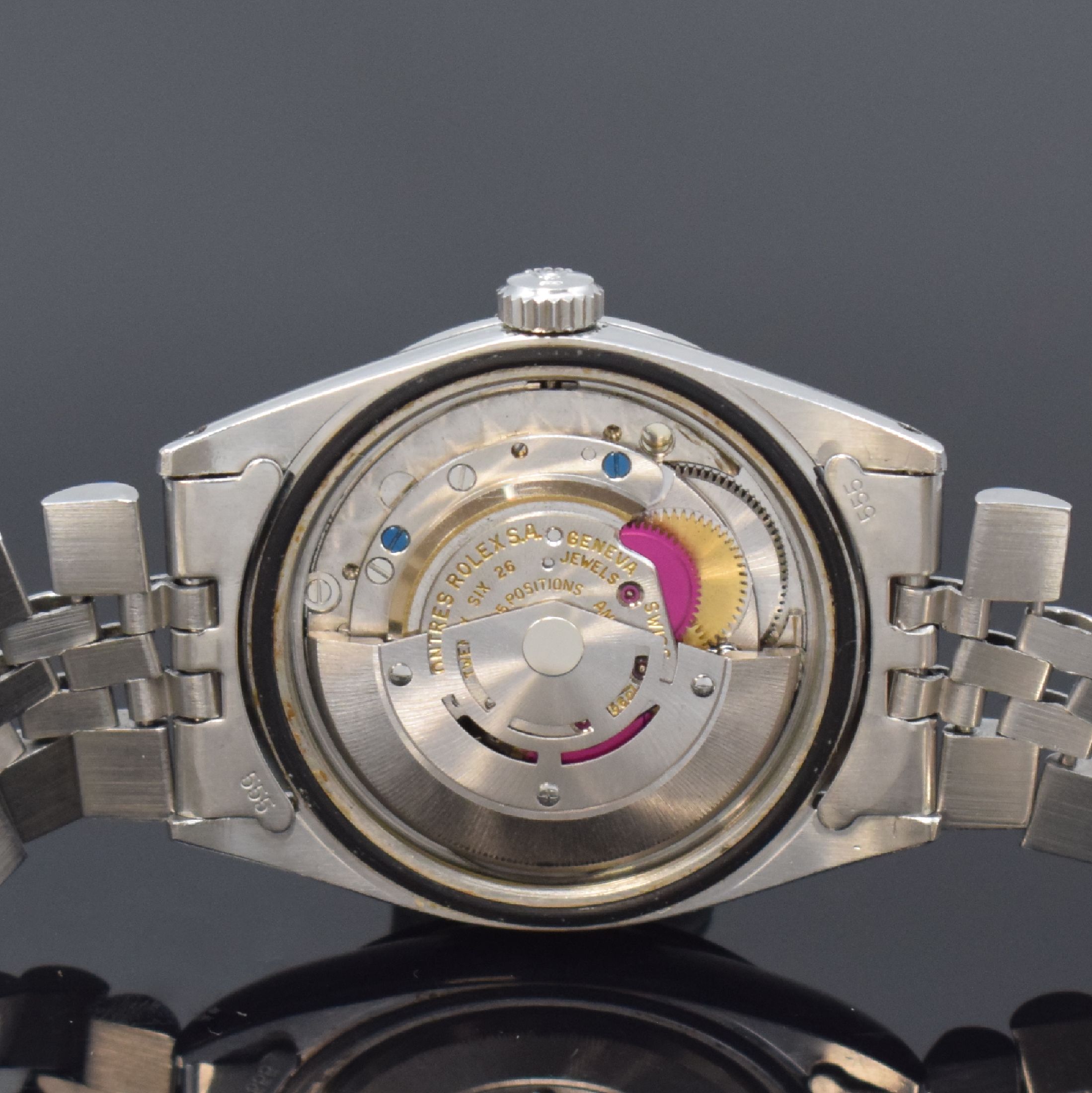 Detail e: ROLEX seltene Herrenarmbanduhr Oyster Perpetual Explorer Referenz 1016, Automatik, Schweiz lt. Bodenstempel 1. Quartal 1965, Edelstahlgeh. inkl. ...