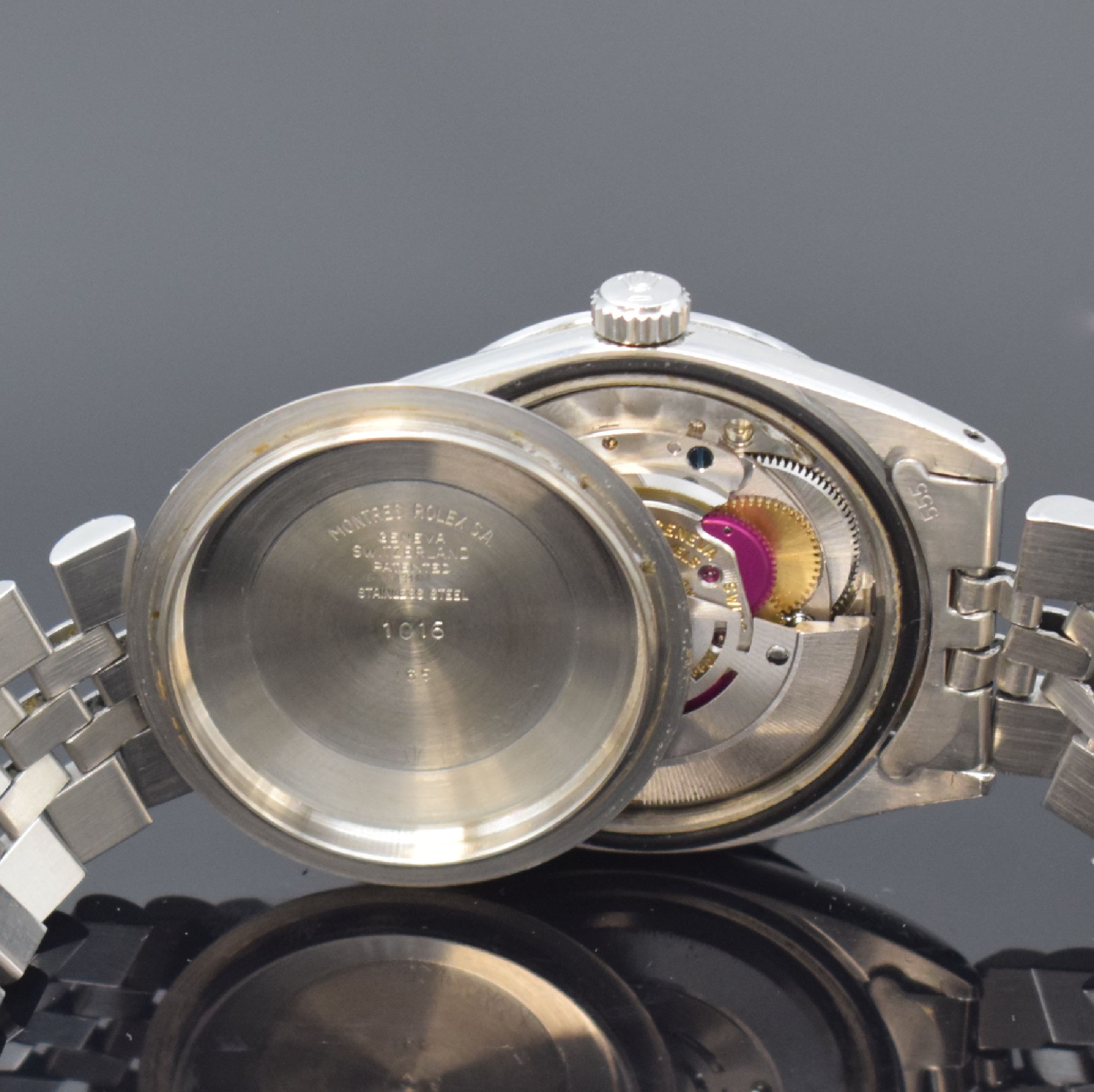 Detail g: ROLEX seltene Herrenarmbanduhr Oyster Perpetual Explorer Referenz 1016, Automatik, Schweiz lt. Bodenstempel 1. Quartal 1965, Edelstahlgeh. inkl. ...