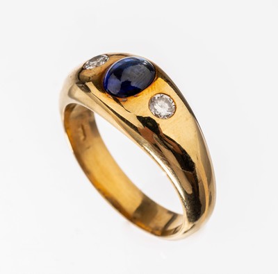 Image 26732190 - 18 kt gold sapphire-brilliant-ring