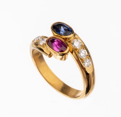 Image 26732577 - 18 kt Gold Farbstein-Brillant-Ring
