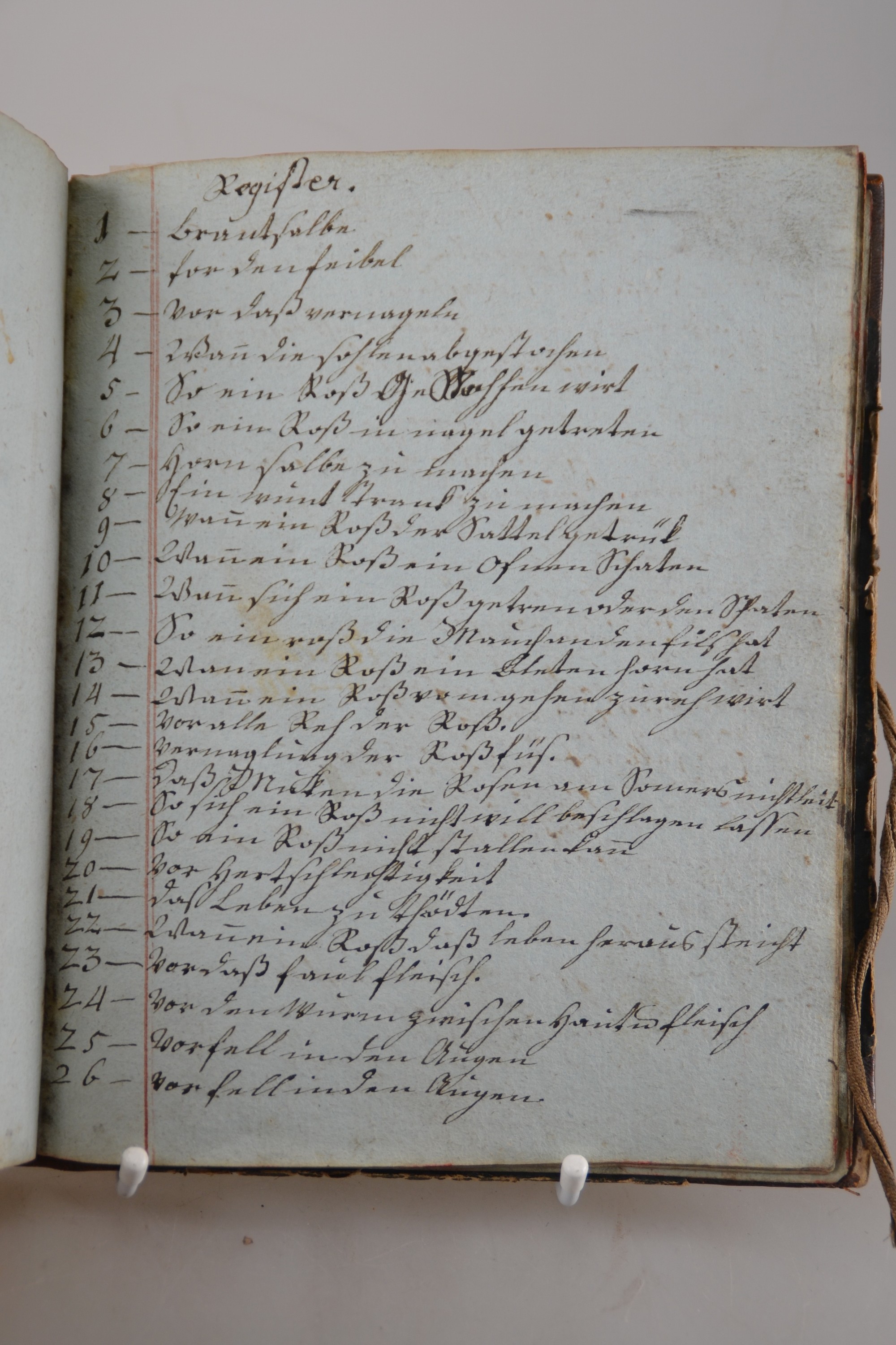 Detail e: Handschriftliches medizinisches Rezeptbuch, deutsch, datiert 1806/09, 79 ungezählte Blätter + Register, Vorsatz mit Besitzvermerk "Johann ...