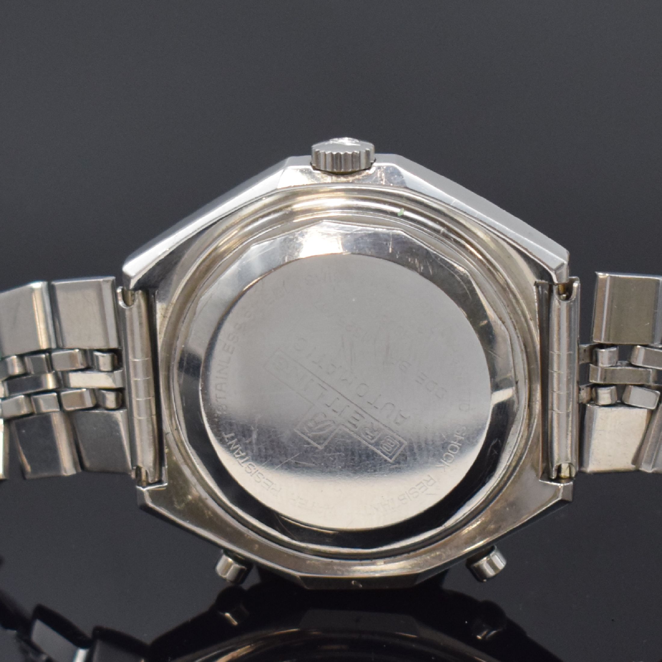 Detail d: BREITLING Armbandchronograph Navitimer Chrono-Matic Referenz 1806, Automatik, Schweiz um 1970, verschr. Stahlgeh. inkl. orig. Stahlband m. Faltschl., ...