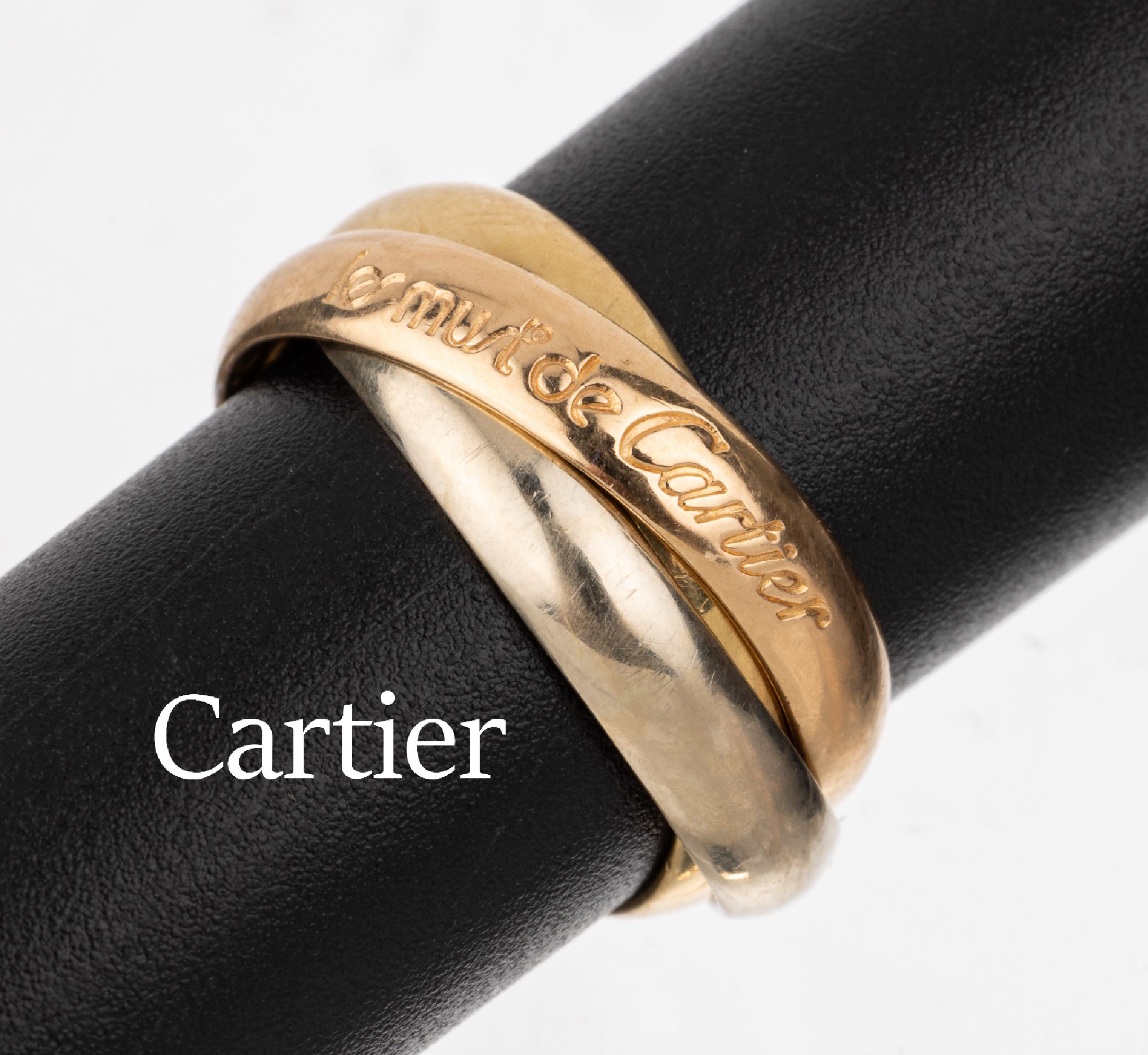18 kt Gold MUST DE CARTIER Ring, GG/WG/RG 750/000, aus der Trinity Serie, RW 49, ca. 7 g, sign., mit Box Umkarton und Papieren