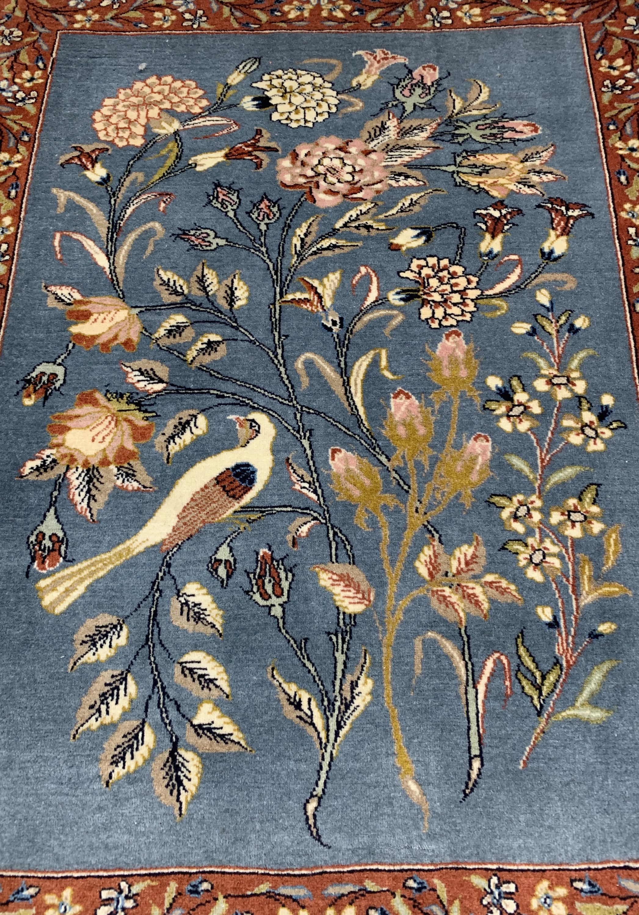 Detail b: 1 Paar Ghom Seide, Persien, ca. 30 Jahre, Korkwolle auf Baumwolle, ca. 88 x 67 cm, EHZ: 1