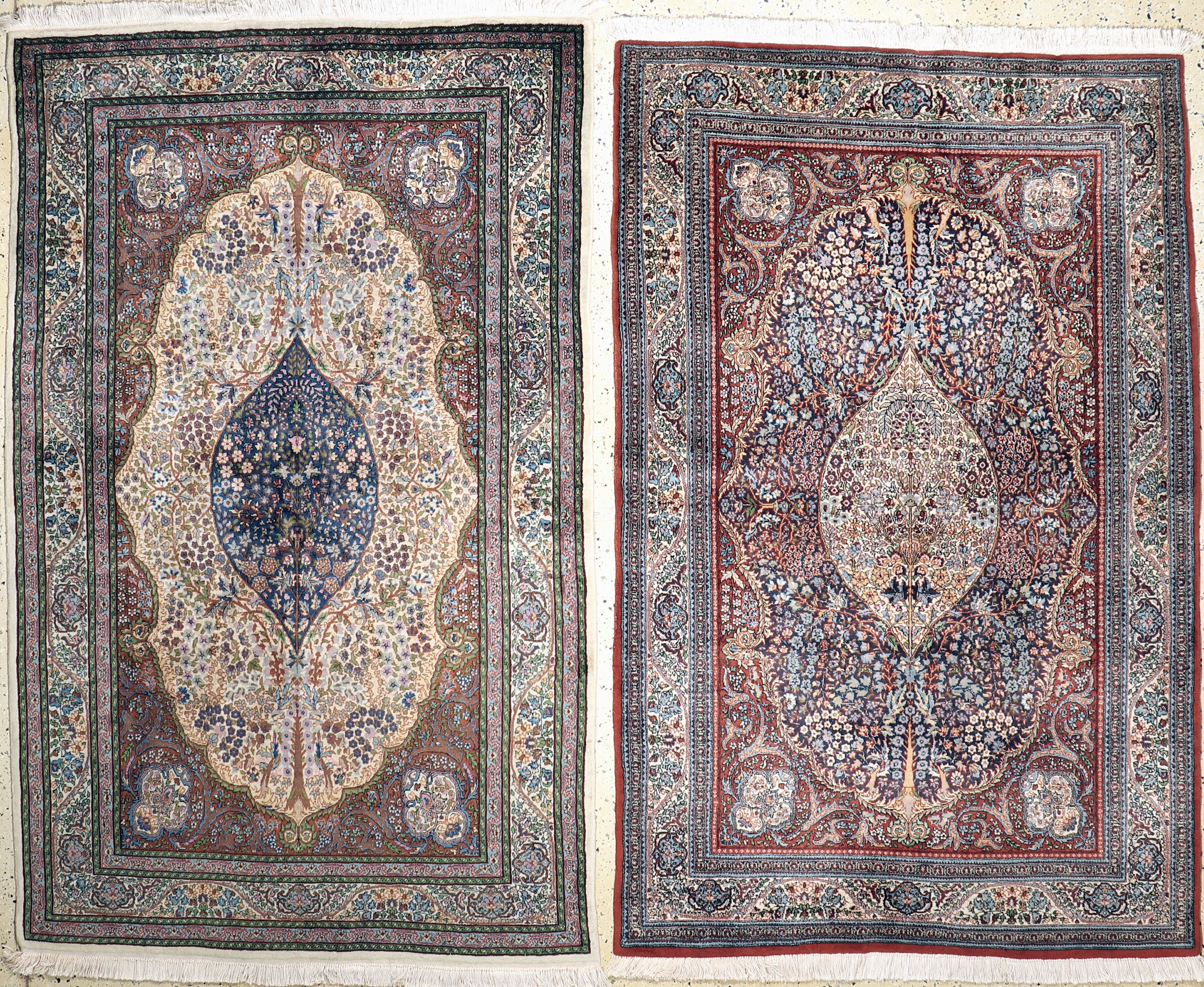 1 Paar Lahor, Pakistan, ca. 50 Jahre, Wolleauf Baumwolle, ca. 225 x 142 cm, EHZ: 2