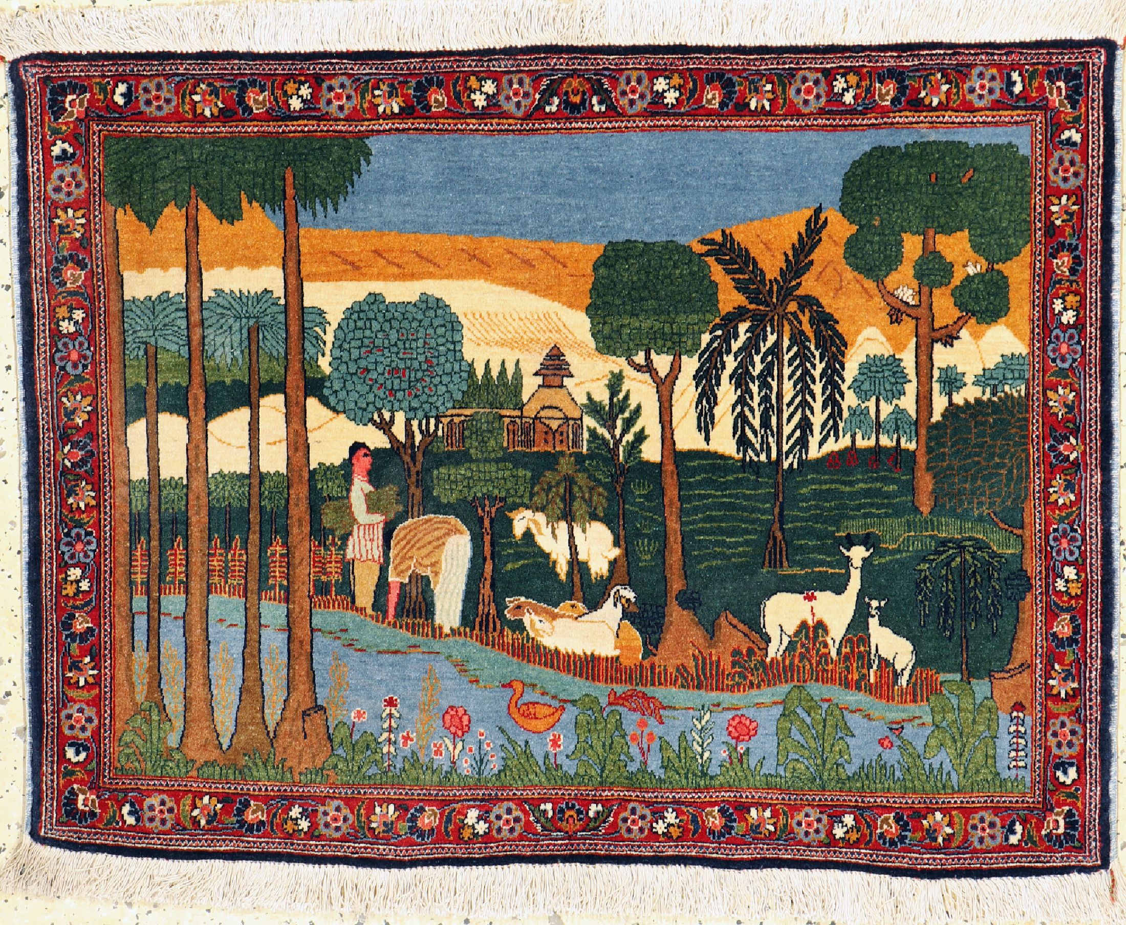 Keschan Kork alt, Persien, um 1940/1950, Korkwolle auf Baumwolle, ca. 95 x 70 cm, EHZ: 1-2