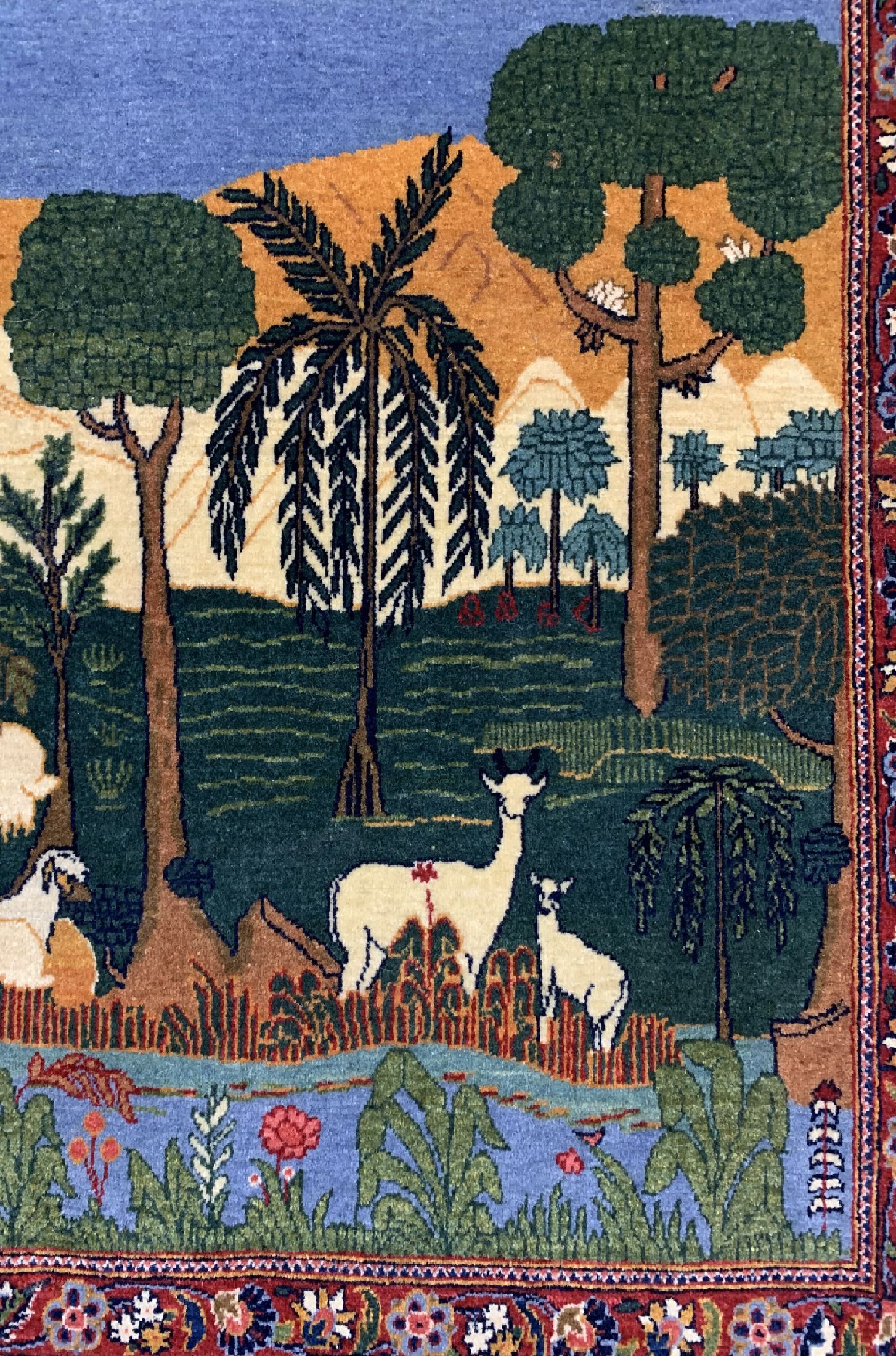 Detail a: Keschan Kork alt, Persien, um 1940/1950, Korkwolle auf Baumwolle, ca. 95 x 70 cm, EHZ: 1-2
