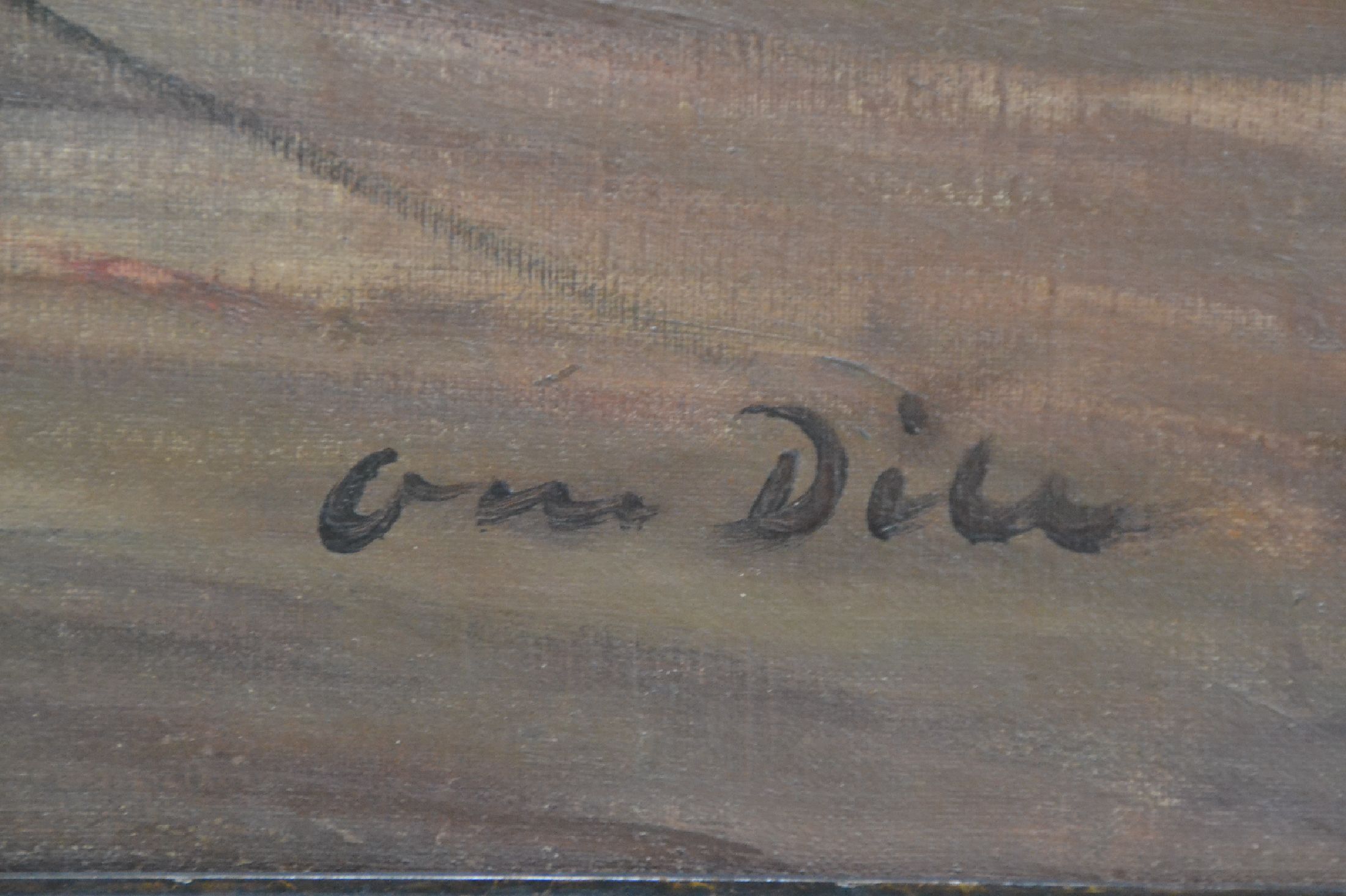 Detail b: Otto Dill, 1884 Neustadt/Wstr. - 1957 Bad Dürkheim, "Tiger im Zoo", wohl um 1920, rechts unten signiert, Öl/Lwd, Lwd rückseitig ...