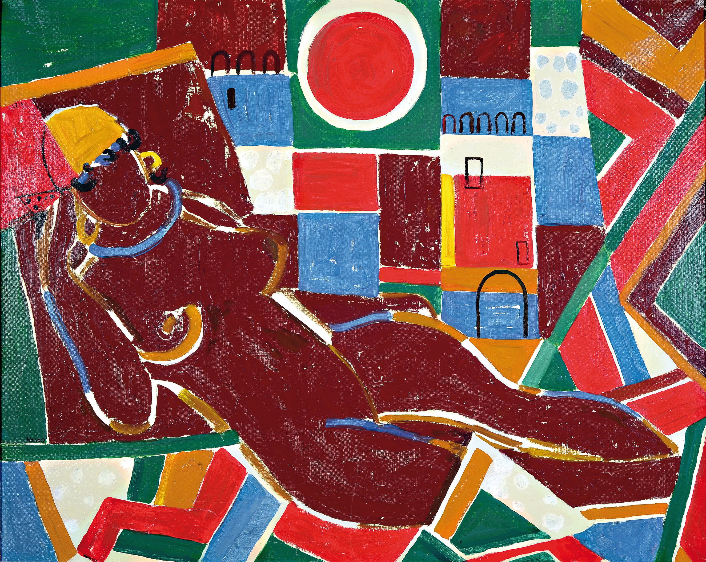 Heimo Schöllkopf, 1888 Nürnberg - 1982 Gerlingen,Öl/Lwd, "Marokko", Öl/Lwd, signiert und dat. 1963, ca. 80 x 100 cm, Rahmen ca. 85 x ...