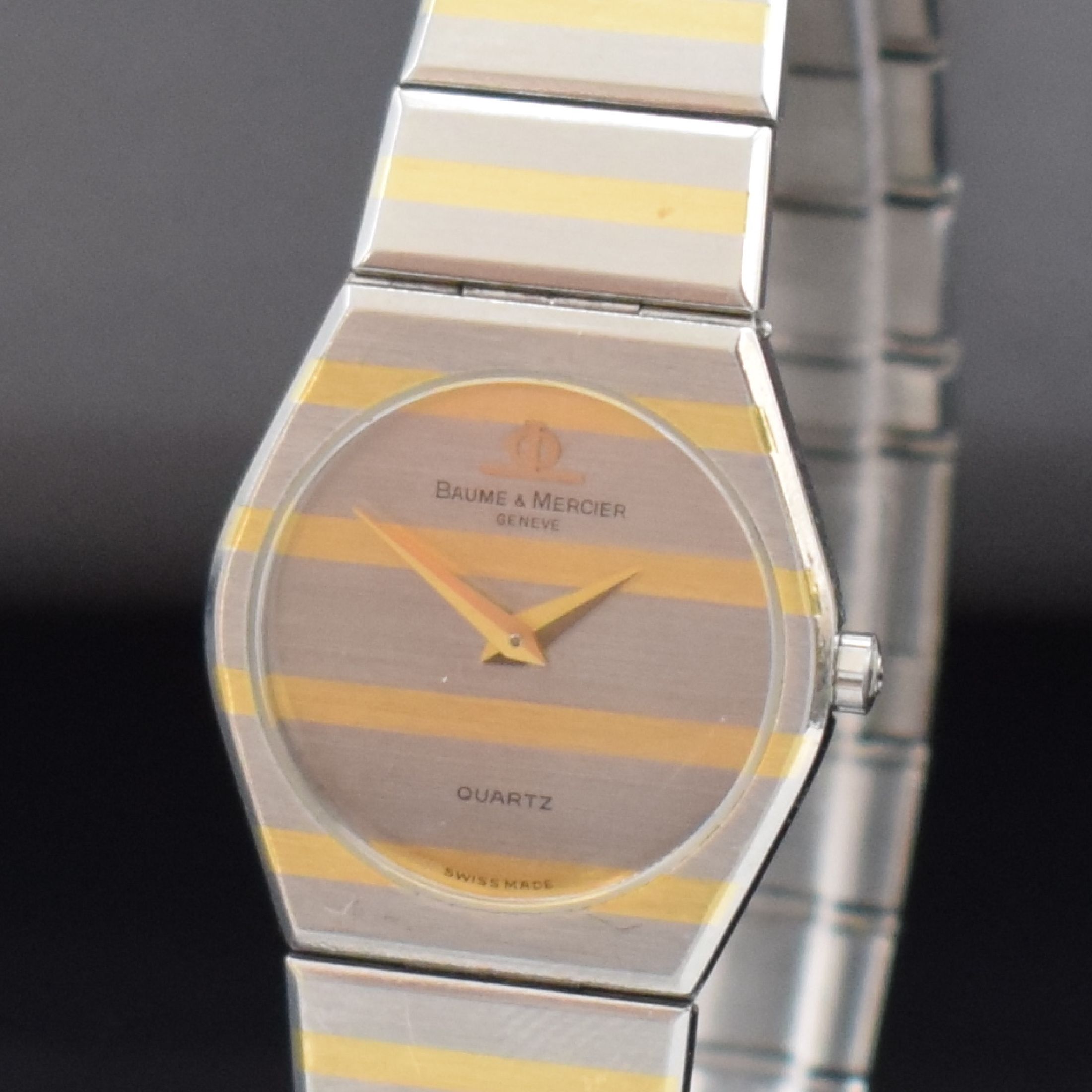 Detail a: BAUME & MERCIER Damenarmbanduhr Referenz 5208.038 in Stahl/Gold, Schweiz lt. orig. Papier verk. 1987, quartz, 4-fach verschr. Geh. m. integr. Band, ...