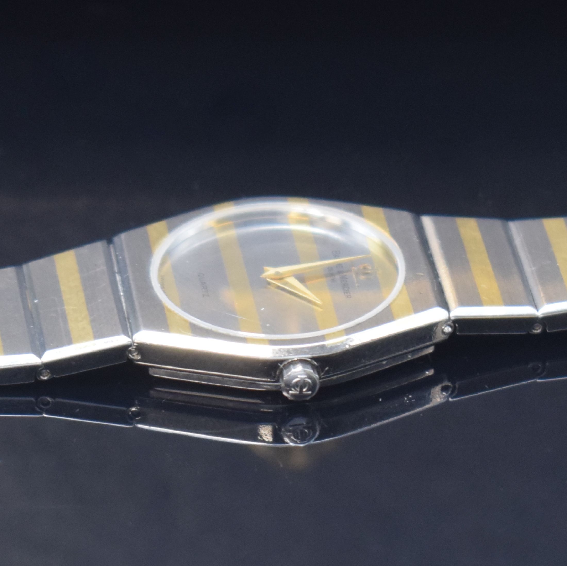Detail c: BAUME & MERCIER Damenarmbanduhr Referenz 5208.038 in Stahl/Gold, Schweiz lt. orig. Papier verk. 1987, quartz, 4-fach verschr. Geh. m. integr. Band, ...