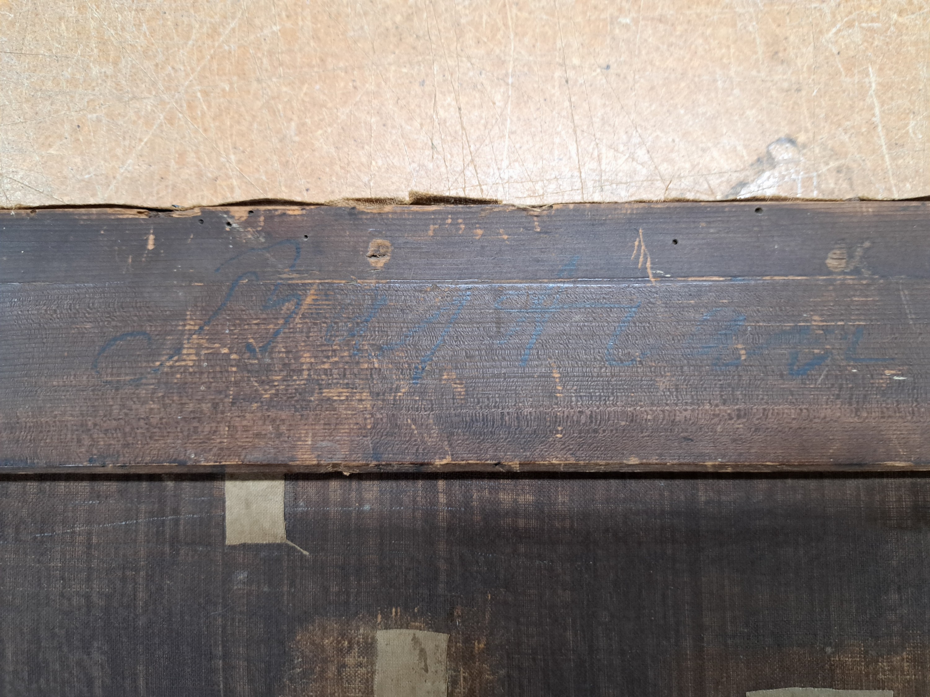 Detail f: J.F. Barbiers, niederländischer Maler, datiert 1848, Pastorale, Bauernhaus mit Stauwehr und Personen, Öl/Lwd, rest., links unten signiert, ca. ...