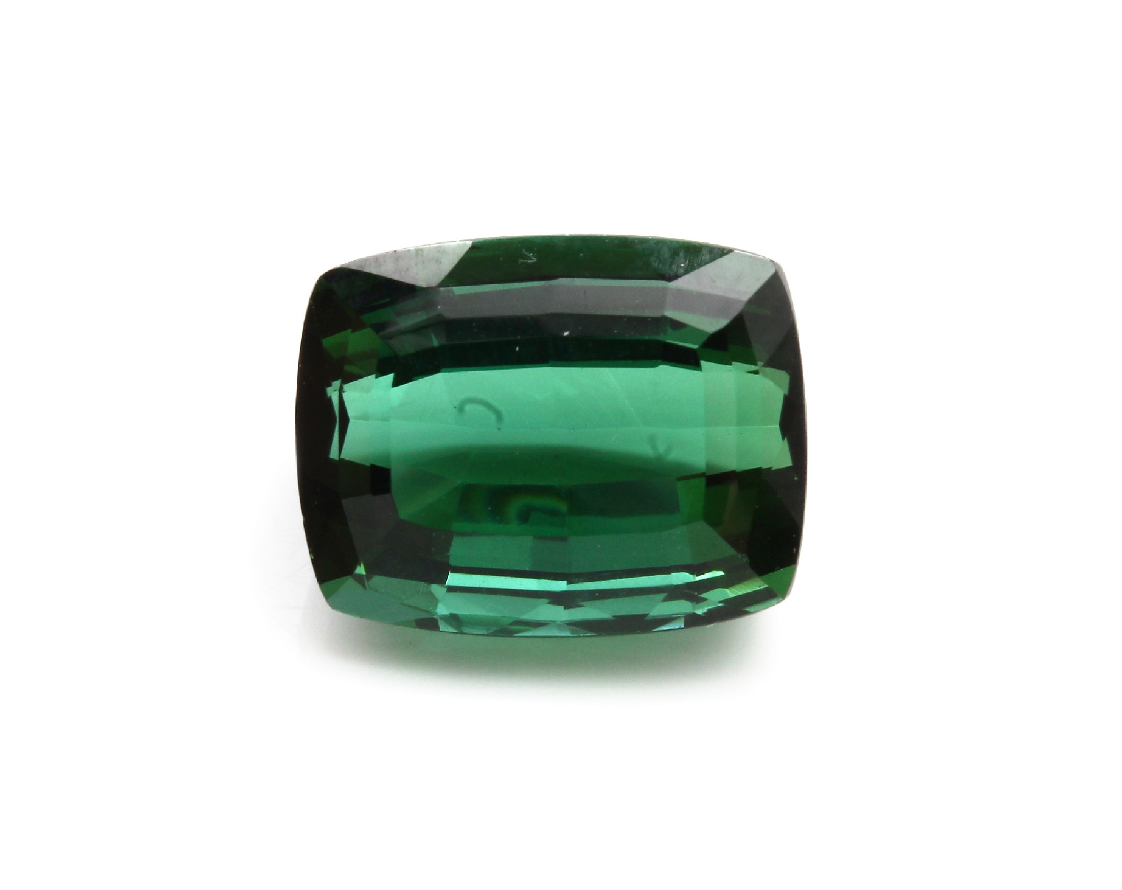 Loser Turmalin, ca. 6.78 ct, sehr schöne bläulich-grüne Farbe, Treppenschliff, mit DSEFExpertise