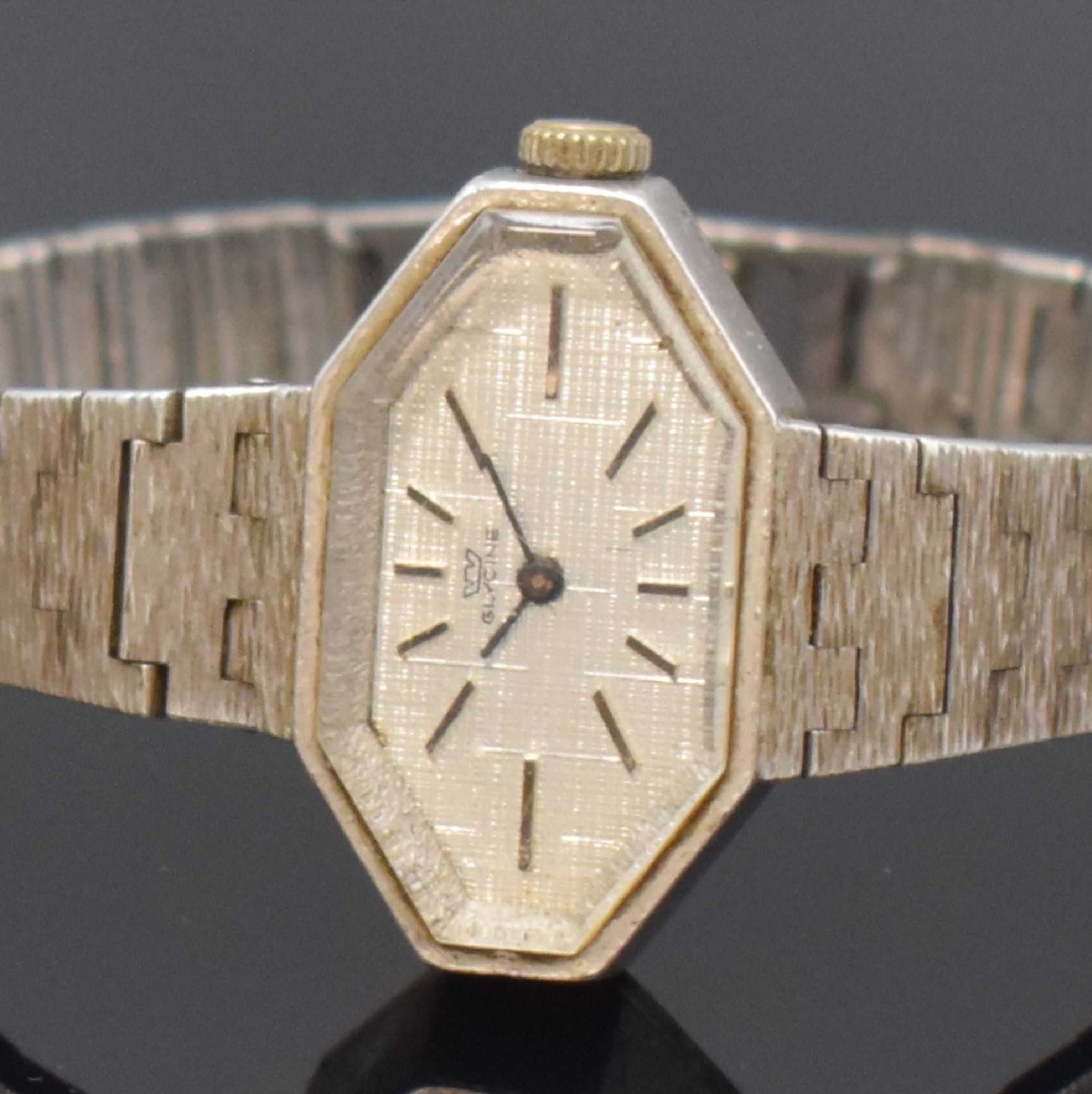 Detail a: GLYCINE und DUCADO 2 Damenarmbanduhren in 925er Silber und GG 585/000, Schweiz um 1960/1970, Handaufzug, 1) Ducado, Boden aufgedr., vers. Zifferbl. ...