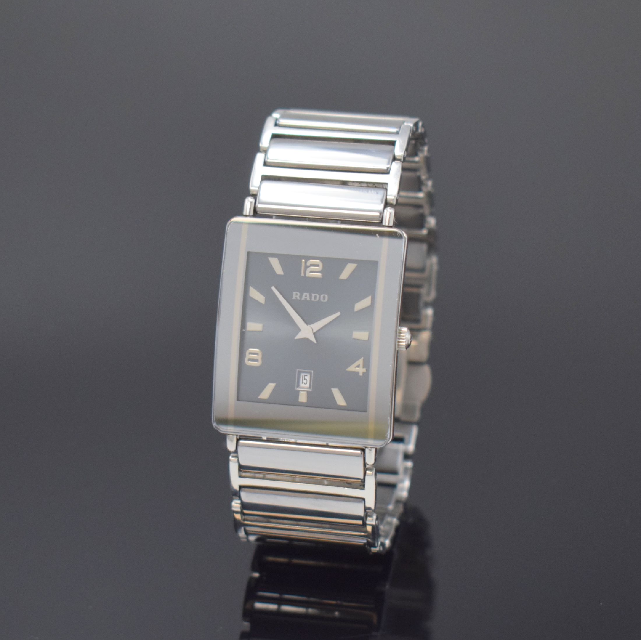 RADO Armbanduhr Diastar Integral Referenz 160.0484.3, Schweiz um 2010, quarz, Boden 4 -fach verschr., Edelstahl/Titan/Keramik komb., Gliederband m. ...