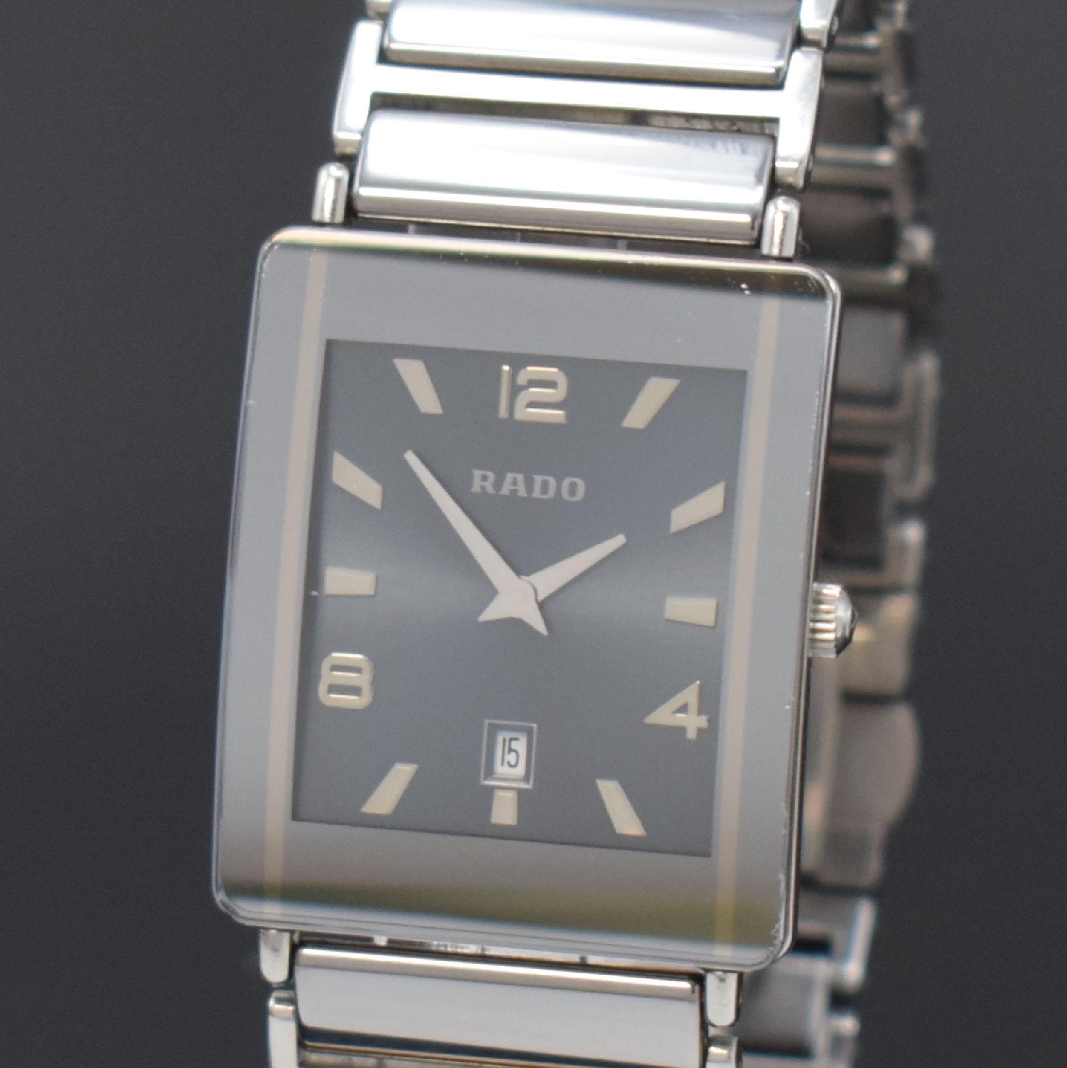 Detail a: RADO Armbanduhr Diastar Integral Referenz 160.0484.3, Schweiz um 2010, quarz, Boden 4 -fach verschr., Edelstahl/Titan/Keramik komb., Gliederband m. ...