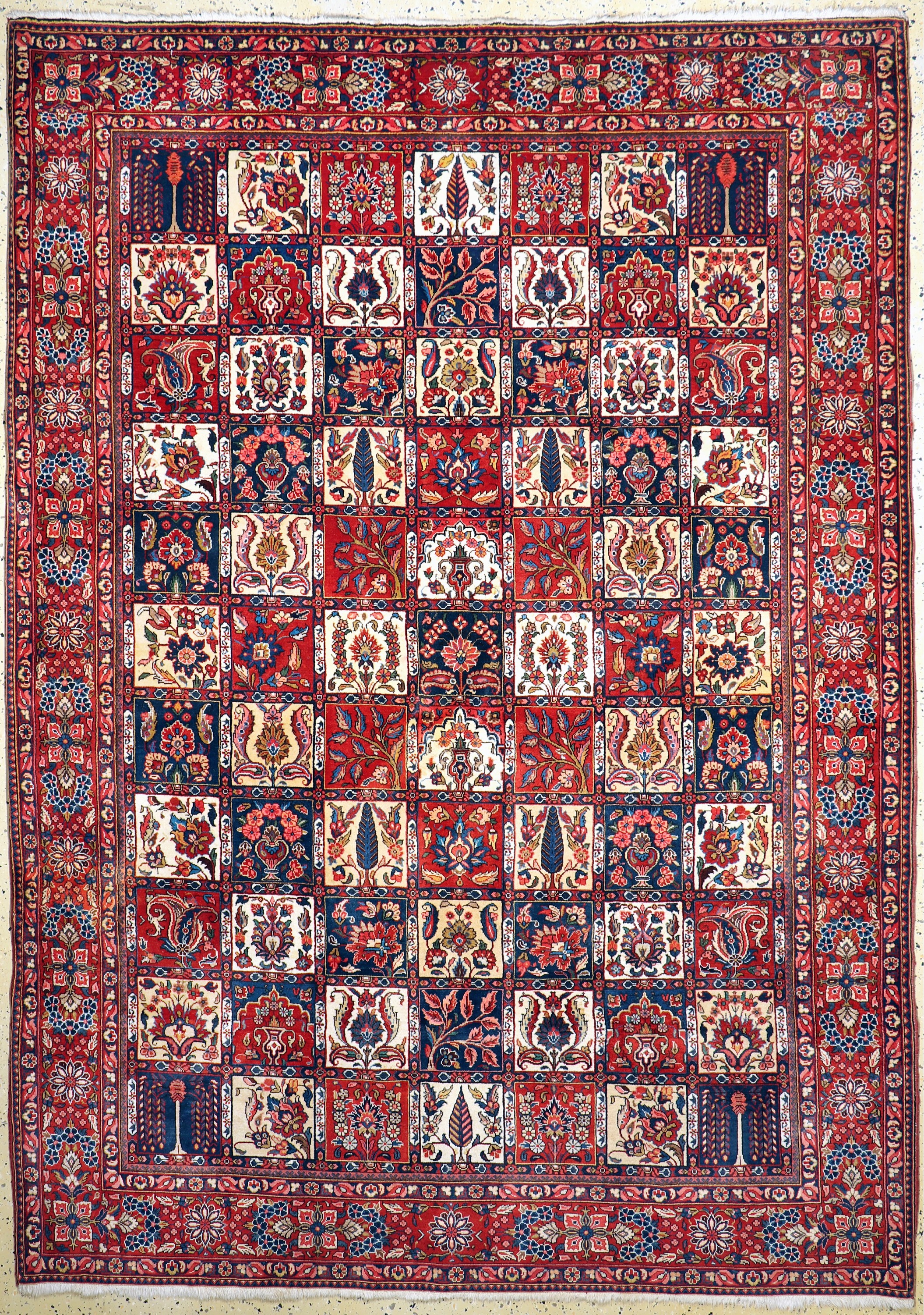 Bachtiar Kork fein, Persien, ca. 50 Jahre, Korkwolle auf Baumwolle, ca. 297 x 212 cm, EHZ: 2(Fleckig)