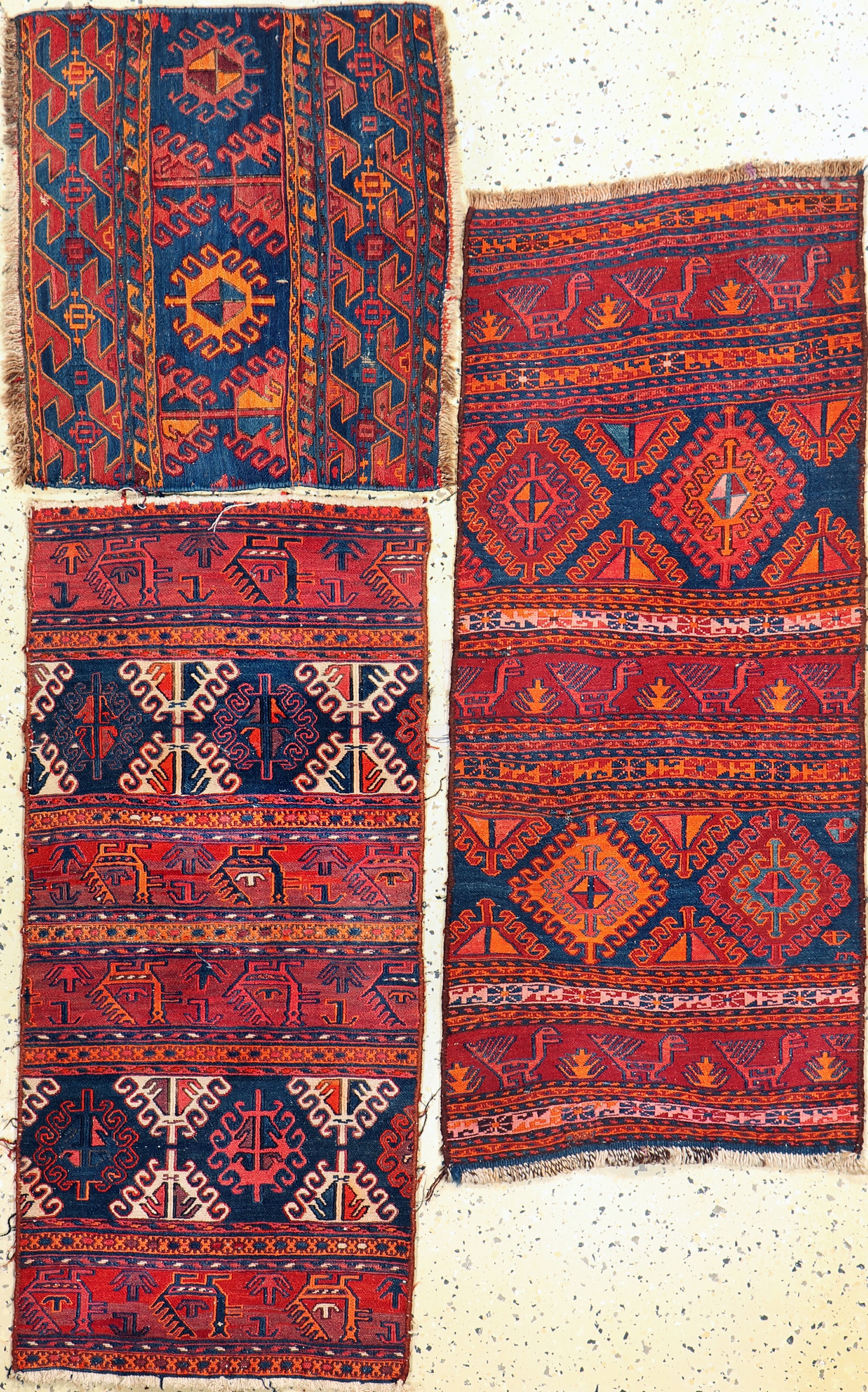 3 Shahsawan Mafraschteile, Persien, um 1910/1920, Wolle auf Wolle, ca. 116 x 49 cm, EHZ: 3