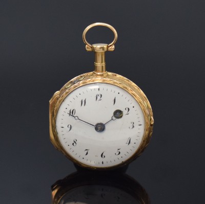 Image 26734652 - L'EPINE Horloger du Roy Email Spindeltaschenuhr in 18k 4-Farb-Gold