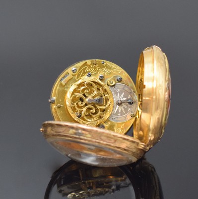 26734652b - L'EPINE Horloger du Roy Email Spindeltaschenuhr in 18k 4-Farb-Gold