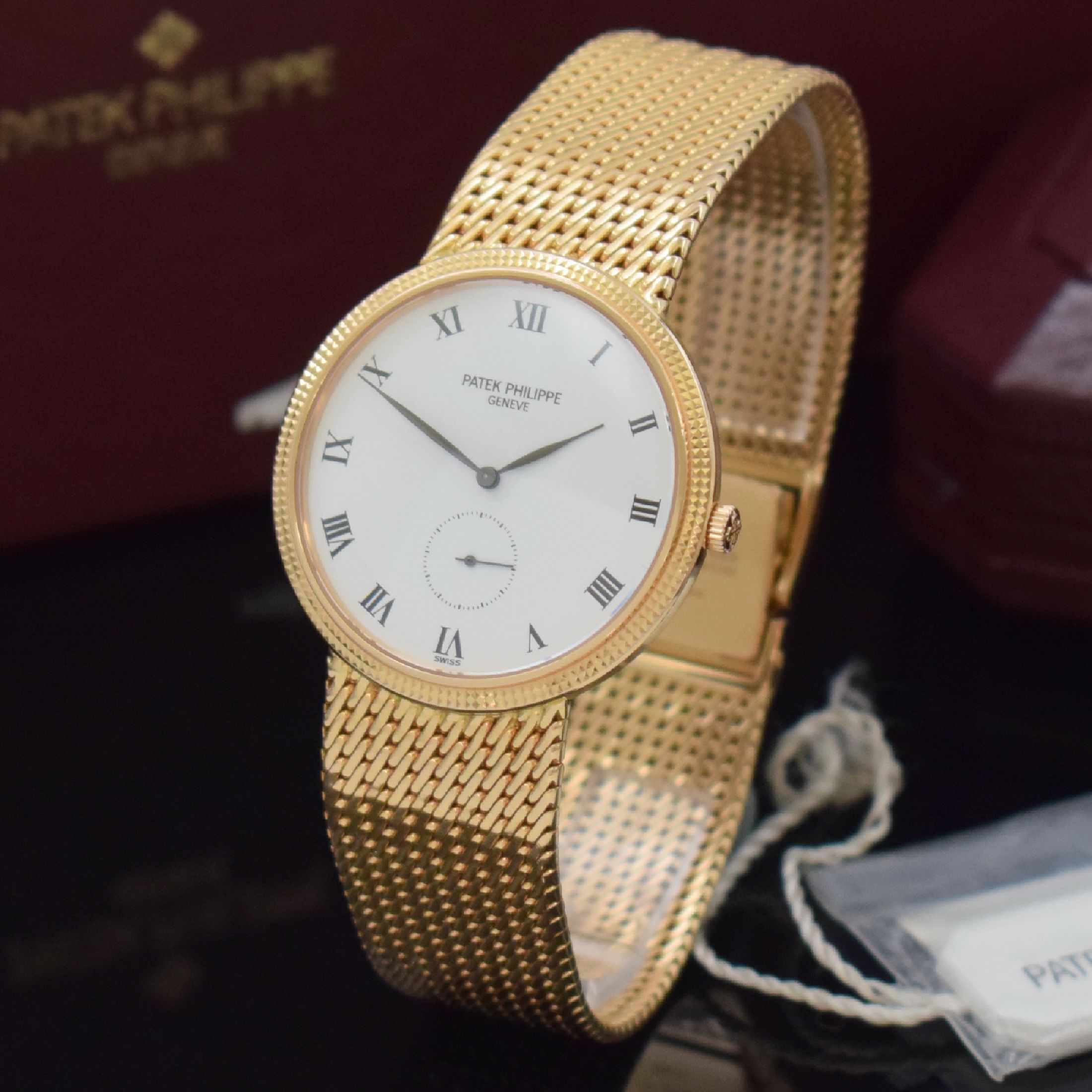 Detail a: PATEK PHILIPPE hochfeine Herrenarmbanduhr Modellserie Calatrava Referenz 3919/5, Handaufzug, Schweiz um 1995, Rosegold 750/000 inkl. orig. Band, ...