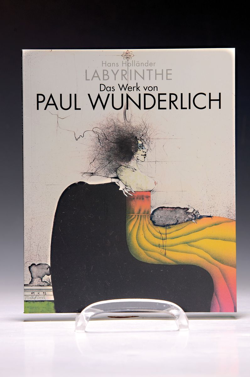 Detail a: Paul Wunderlich, 1927-2010, Skulptur Schnecke, signiert, mit Buch Labyrinhte das Werk von Paul Wunderlich, Schnecke 5x3cm, Buch ca. 23x19 cm
