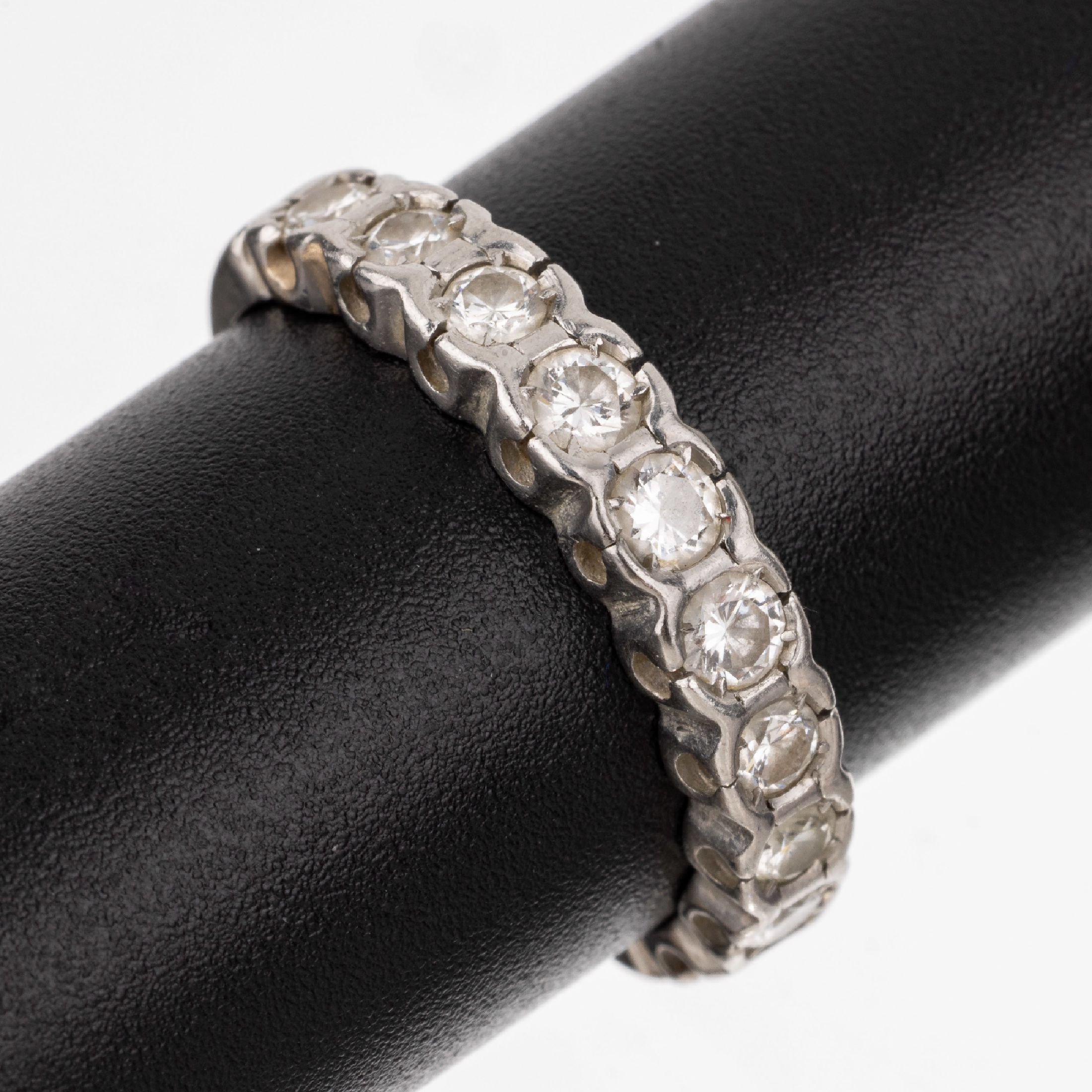 Platin Brillant-Ring, Pt 950, 10 Brillantenzus. ca. 0.50 ct Weiß/si, RW 55, ca. 5.1 g