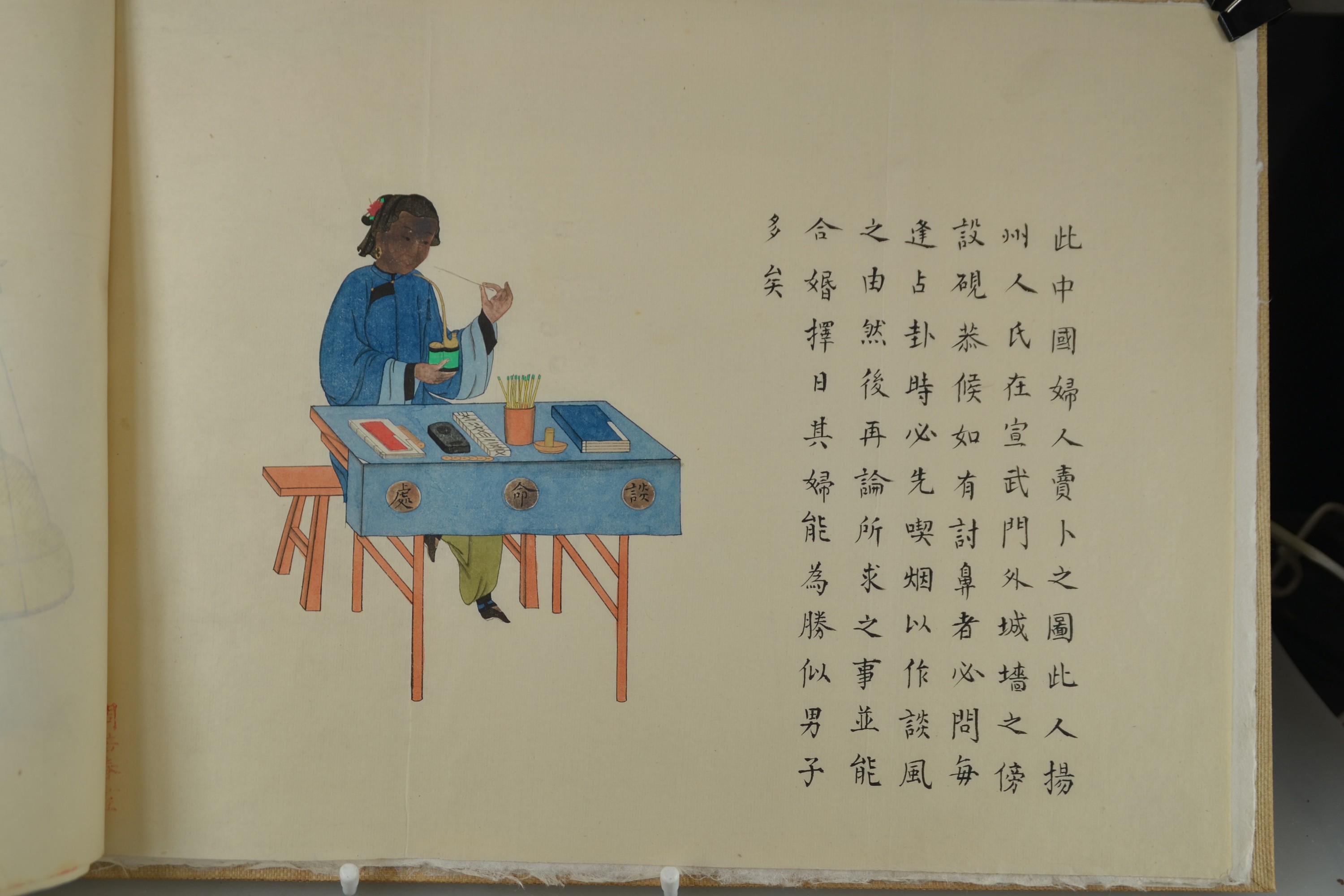 Detail q: Album mit 16 Aquarellzeichnungen, Zhou Pei Chun (nachweisbar 1880-1910), China, späte Quing, 16 gebundene Blätter, Darstellungen von verschiedenen ...